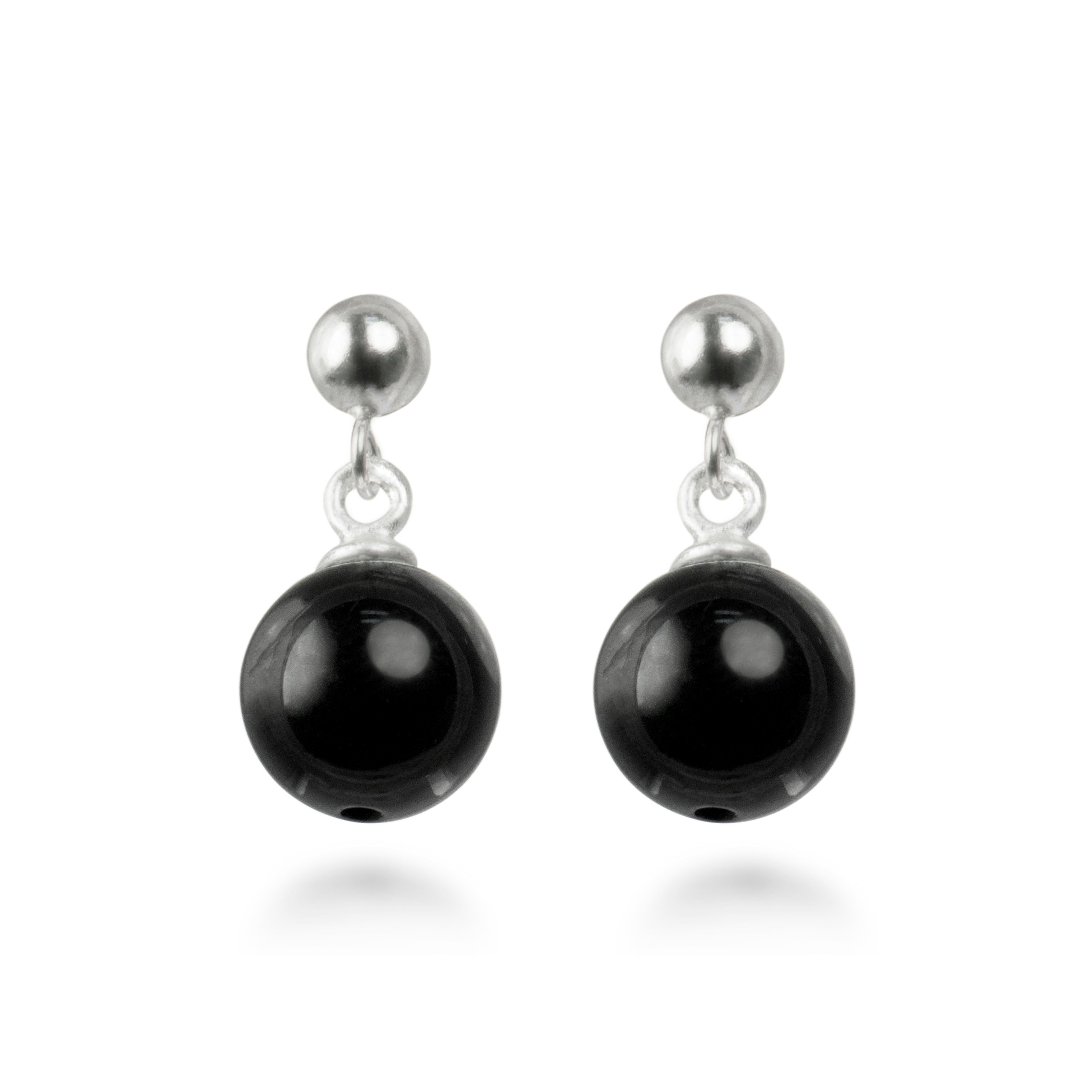 Pendientes de Plata de Ley 925 con Cuarzo Hidrotermal Onix acabados en rodio - Coleki