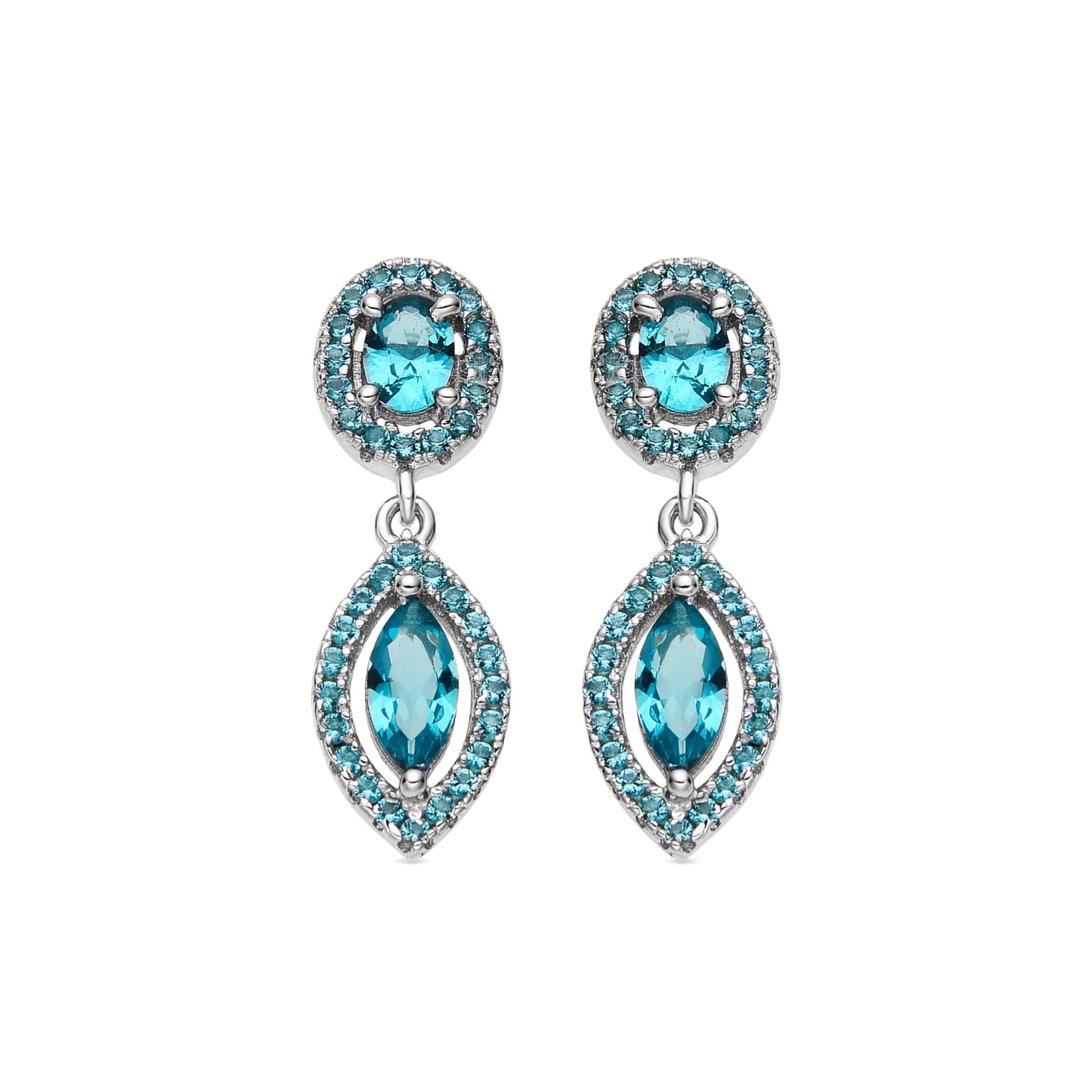 Ontary Earrings in 925 Sterling Silver and Green Hydrothermal Quartz - Ontary
