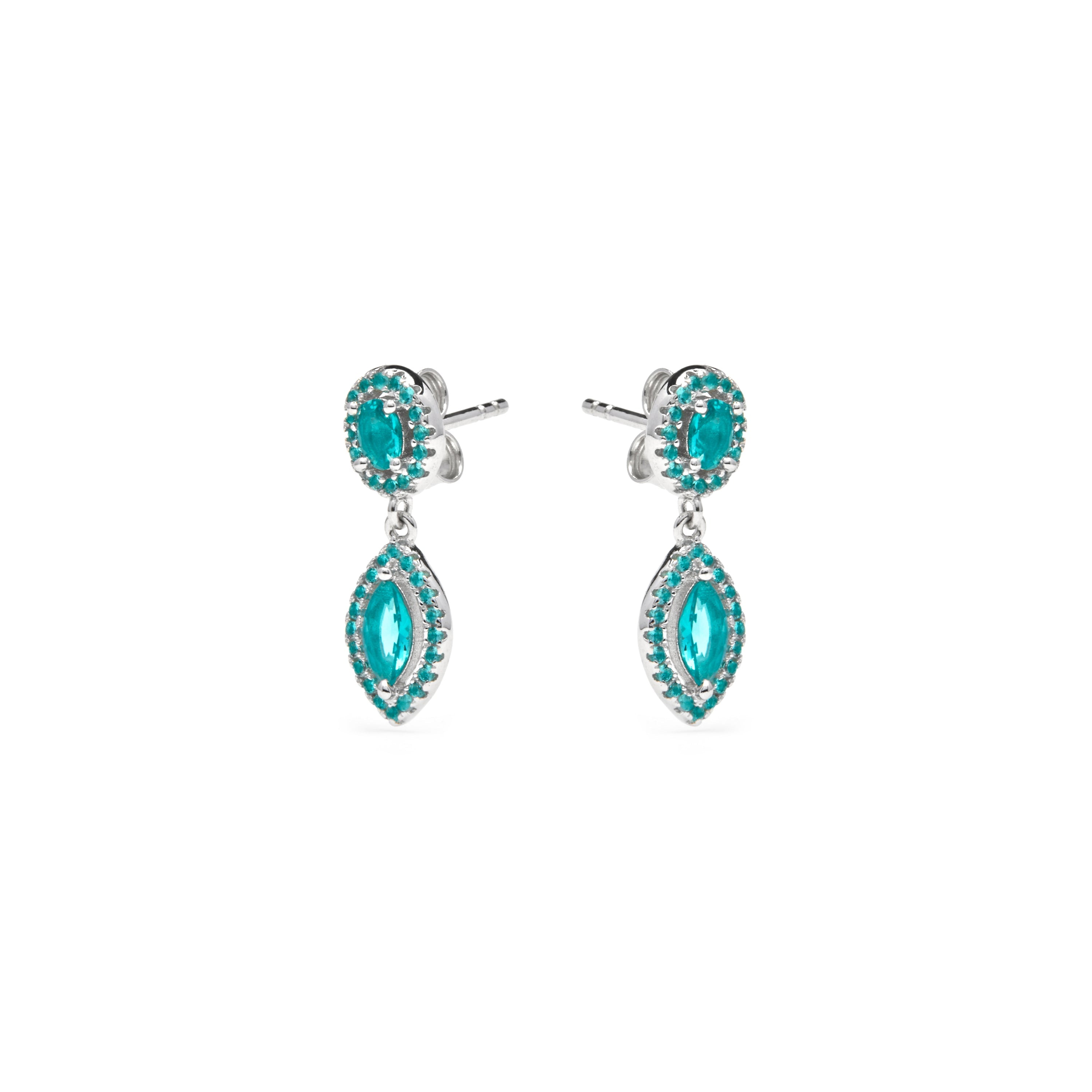 Pendientes Ontary de Plata de Ley 925 y Cuarzo hidrotermal verde - Ontary