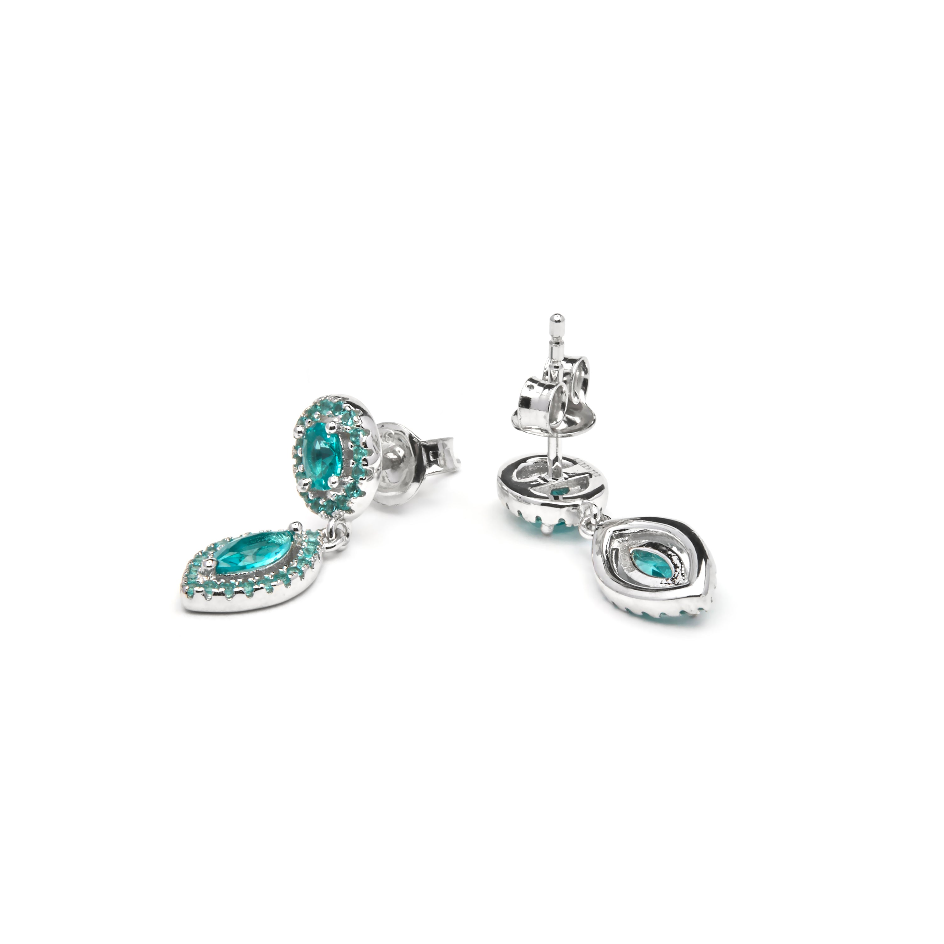Pendientes Ontary de Plata de Ley 925 y Cuarzo hidrotermal verde - Ontary