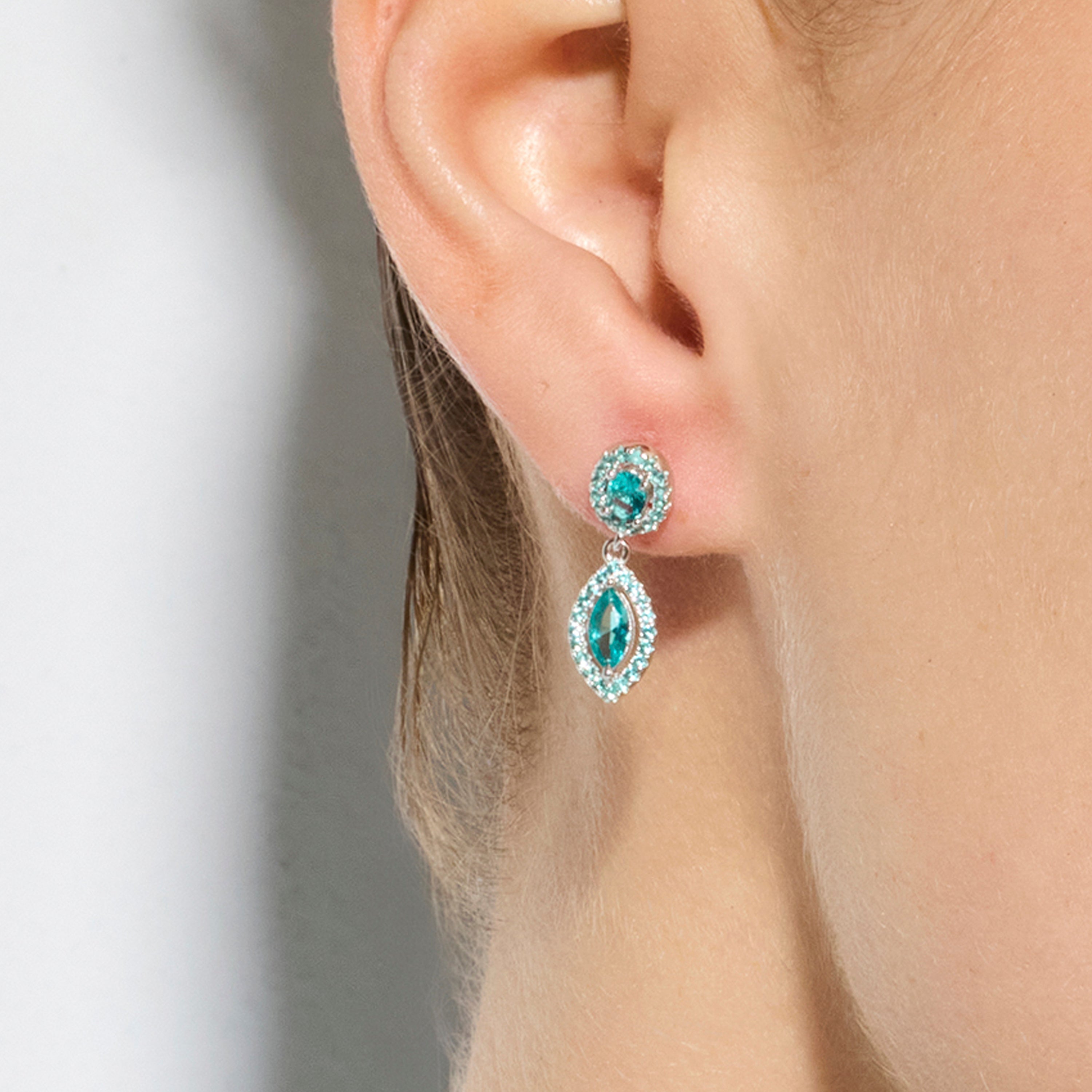 Pendientes Ontary de Plata de Ley 925 y Cuarzo hidrotermal verde - Ontary