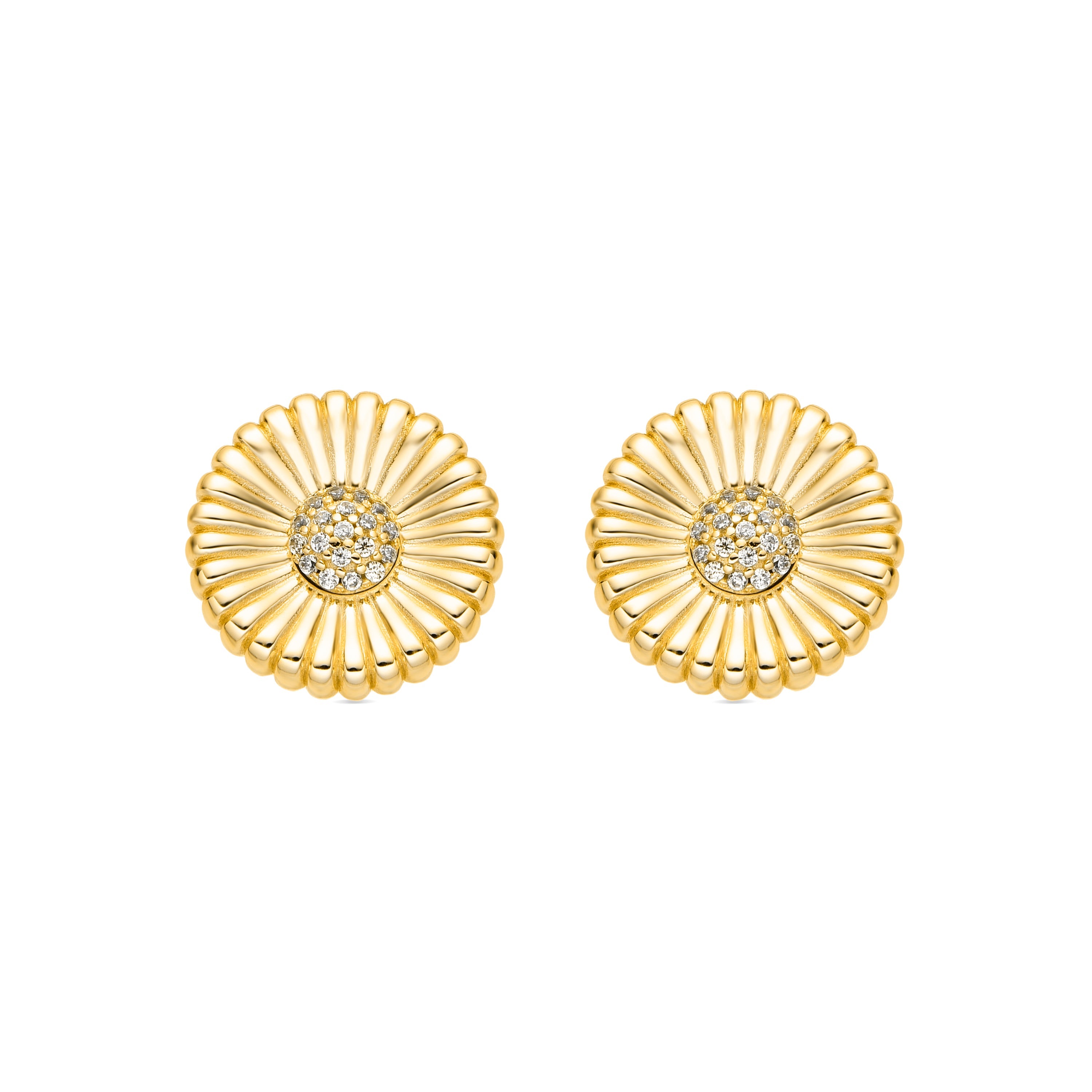 Pendientes de Plata de Ley 925 y Circonita Brillante acabado oro 18k - Olie