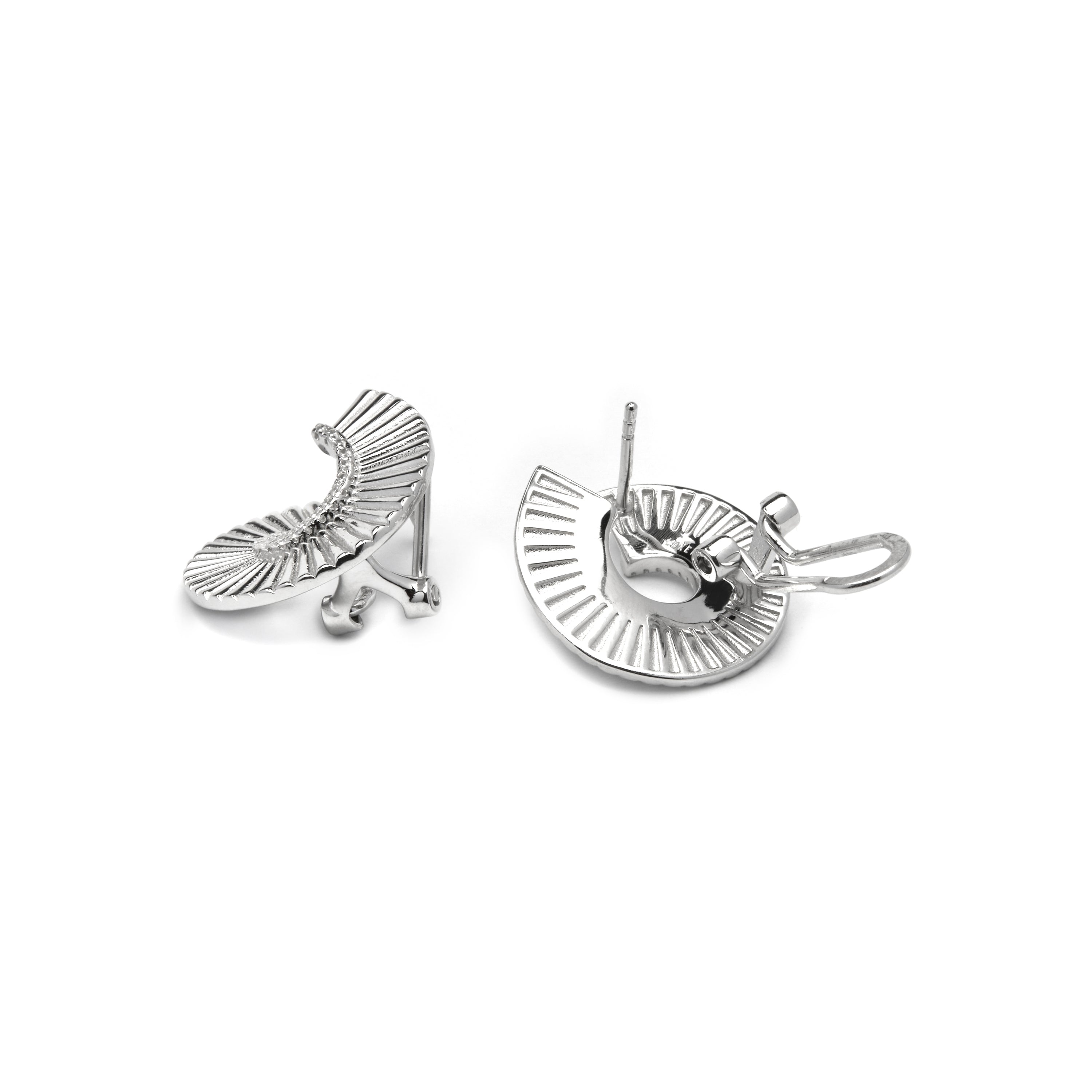 925 Sterling Silver and Brilliant Zirconia Earrings, Rhodium Finish - Dragi