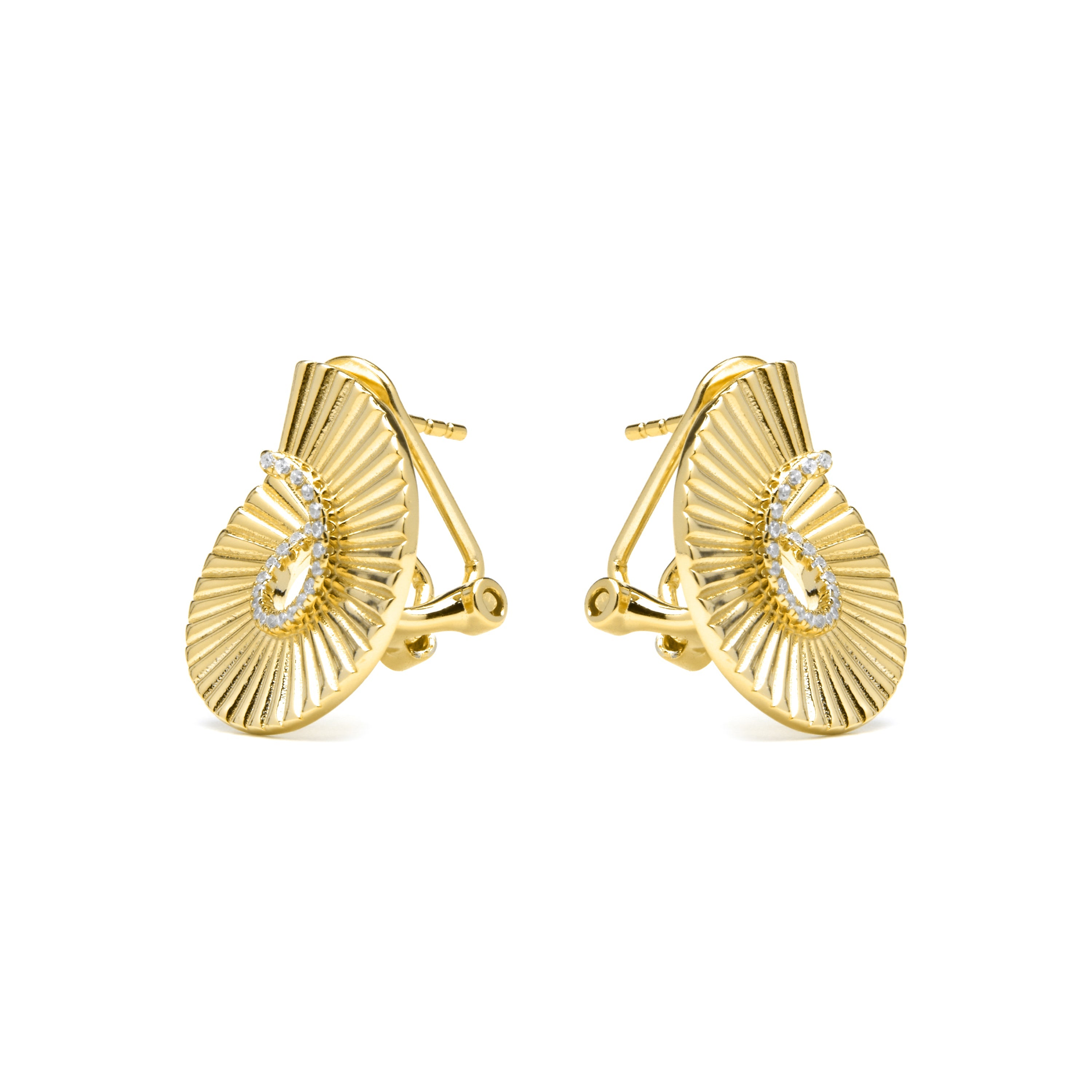 Pendientes de Plata de Ley 925 y Circonita Brillante acabado oro amarillo de 18k - Dragi