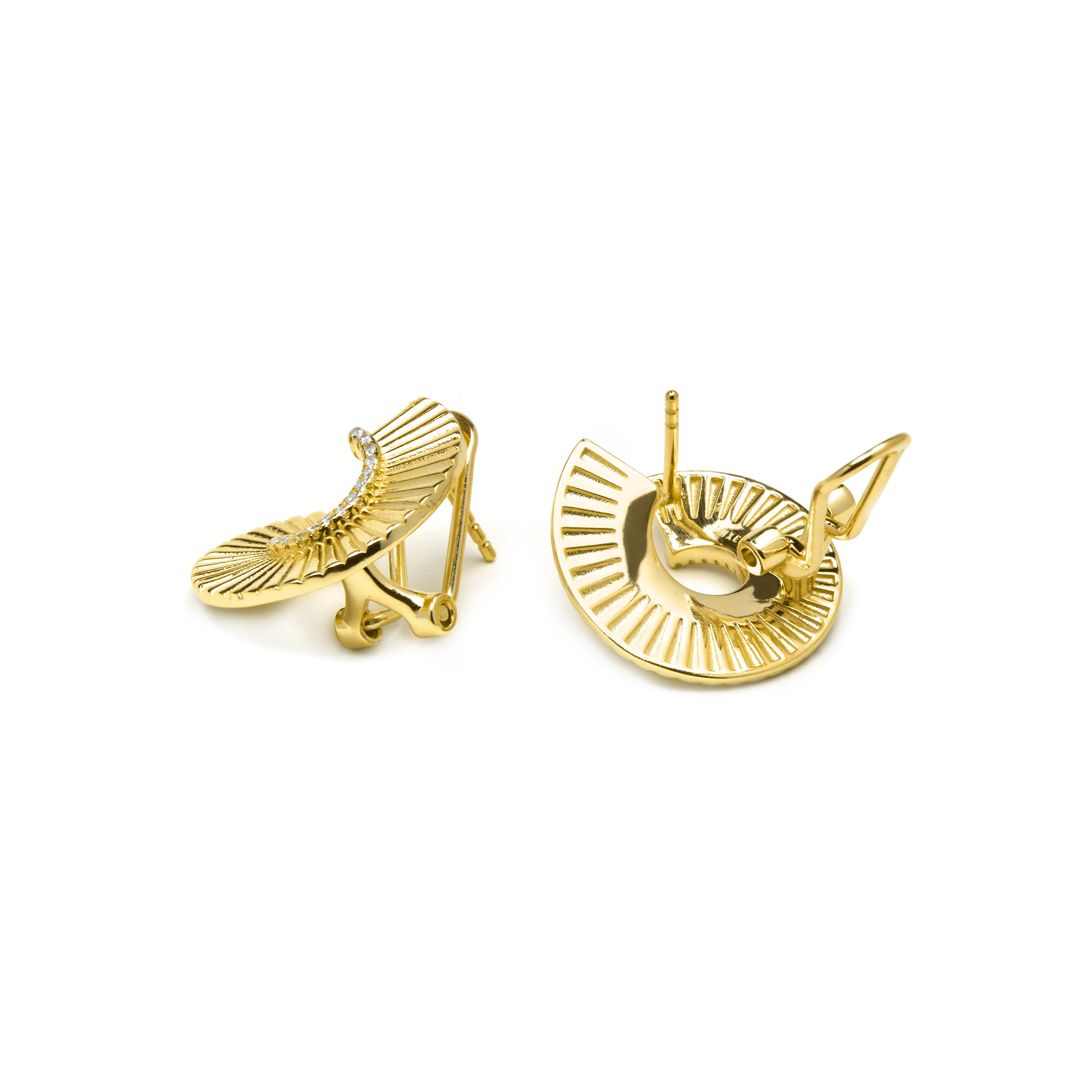 Pendientes de Plata de Ley 925 y Circonita Brillante acabado oro amarillo de 18k - Dragi