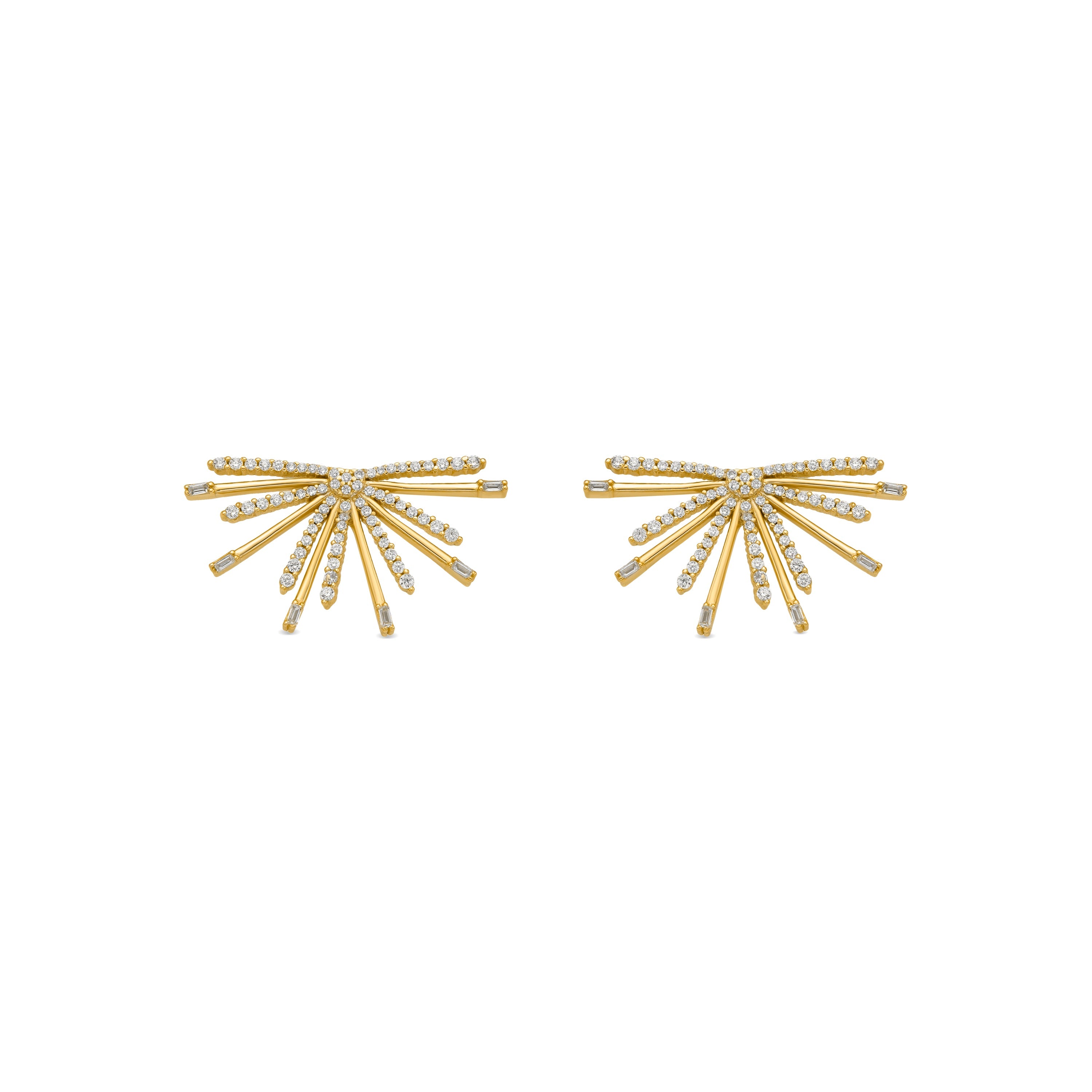 925 Sterling Silver and Brilliant Zirconia Earrings with 18k Yellow Gold Finish - Amin