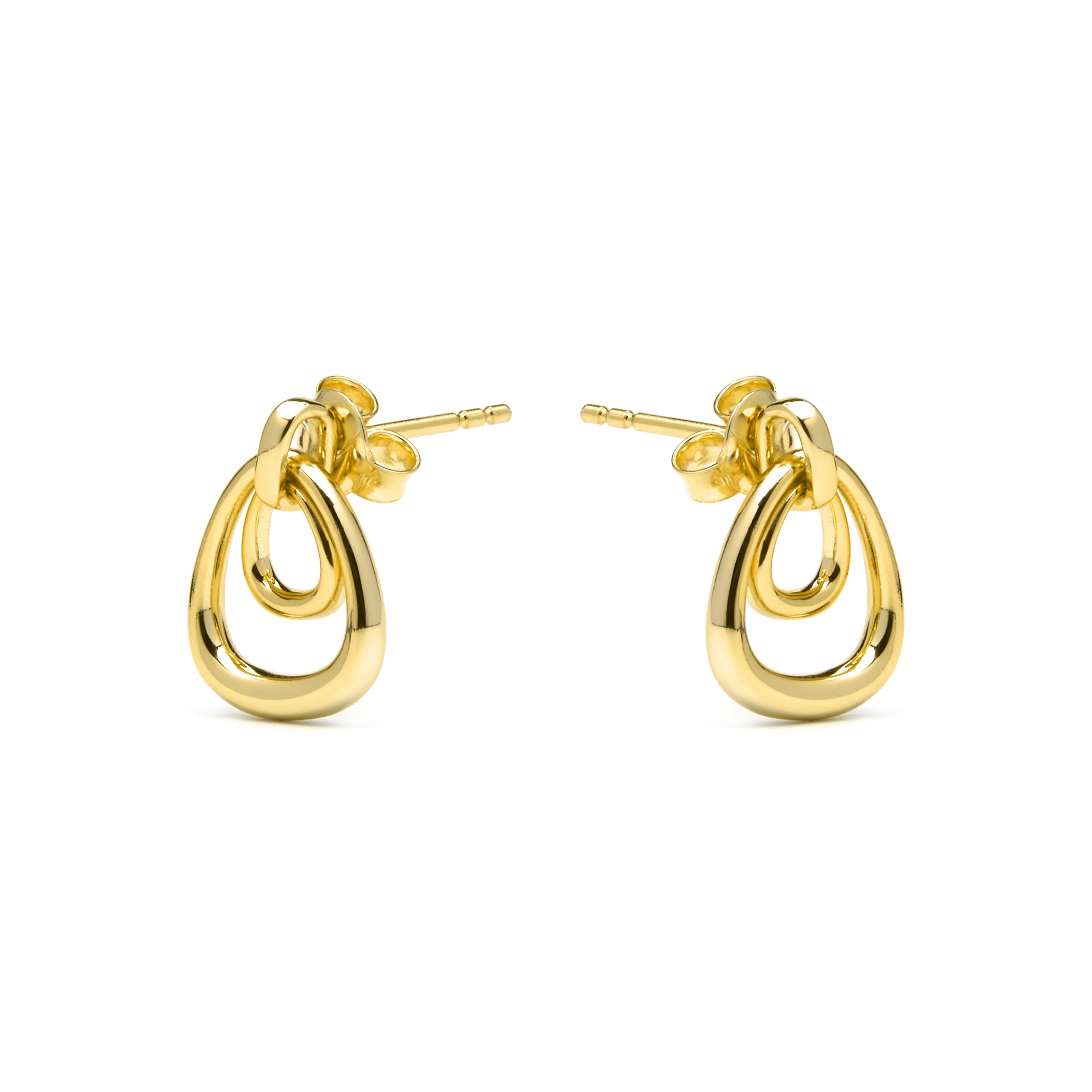 925 Sterling Silver Earrings with 18k Yellow Gold Finish - Almiol