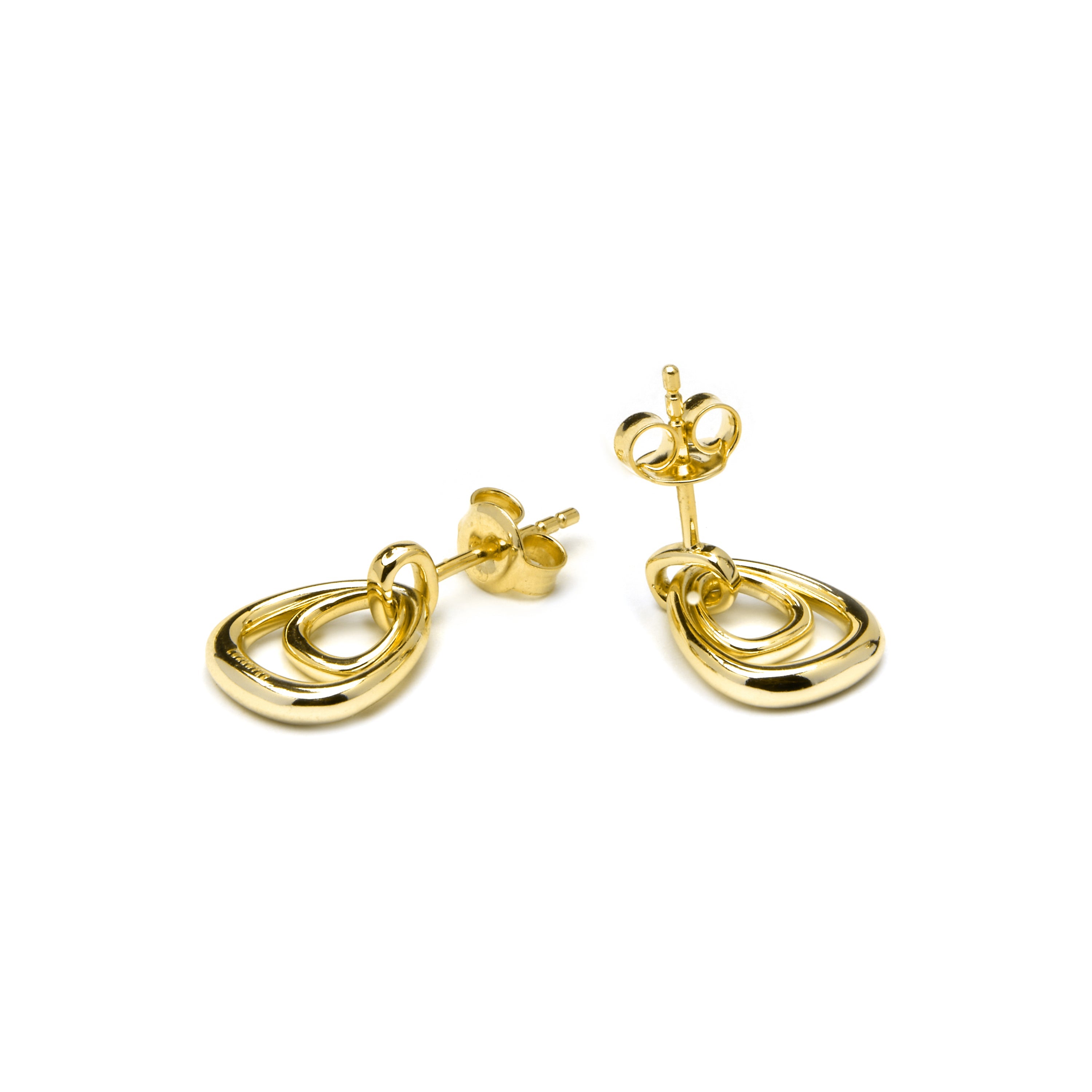 925 Sterling Silver Earrings with 18k Yellow Gold Finish - Almiol