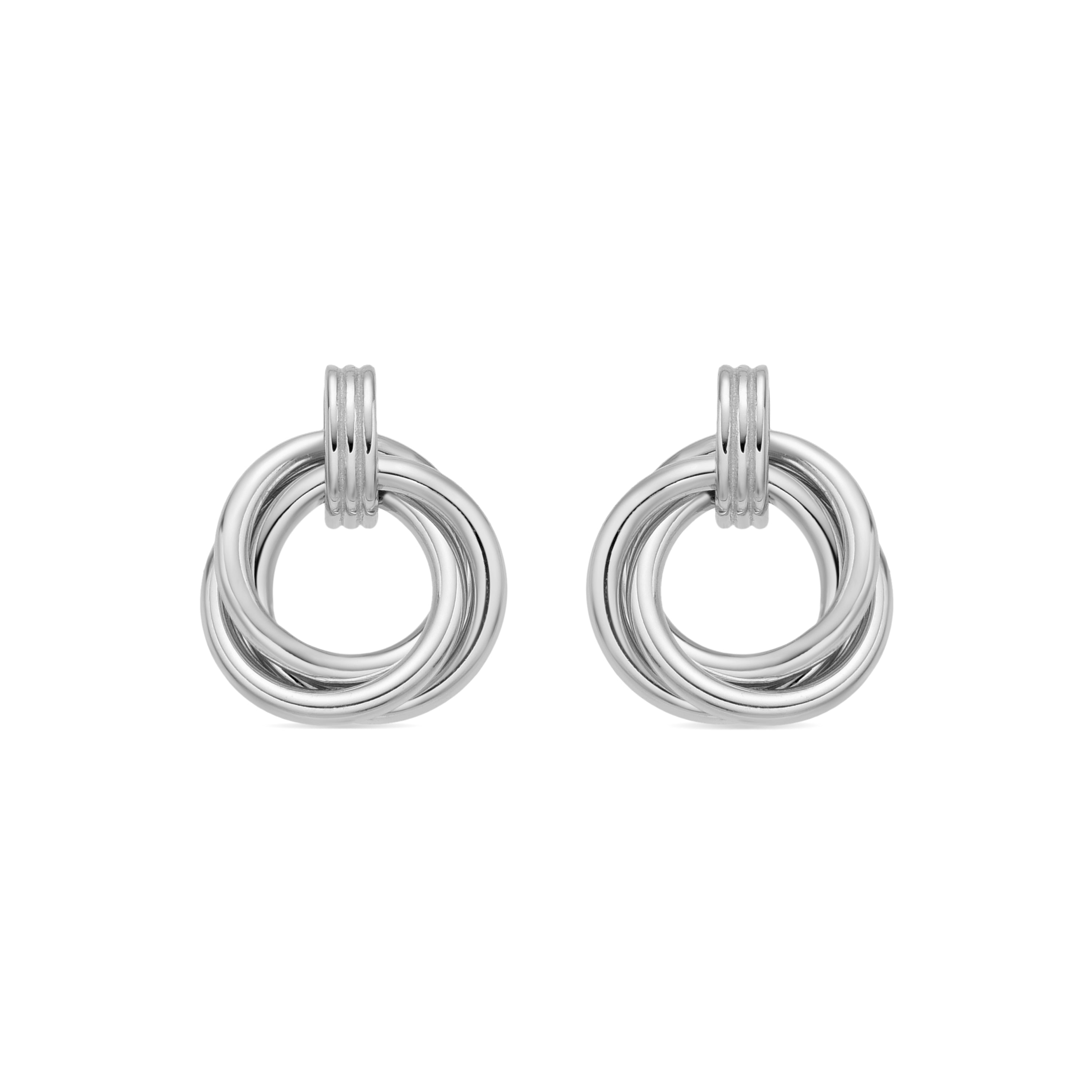 Pendientes de Plata de Ley 925 y Circonita Brillante acabado rodio - Imad