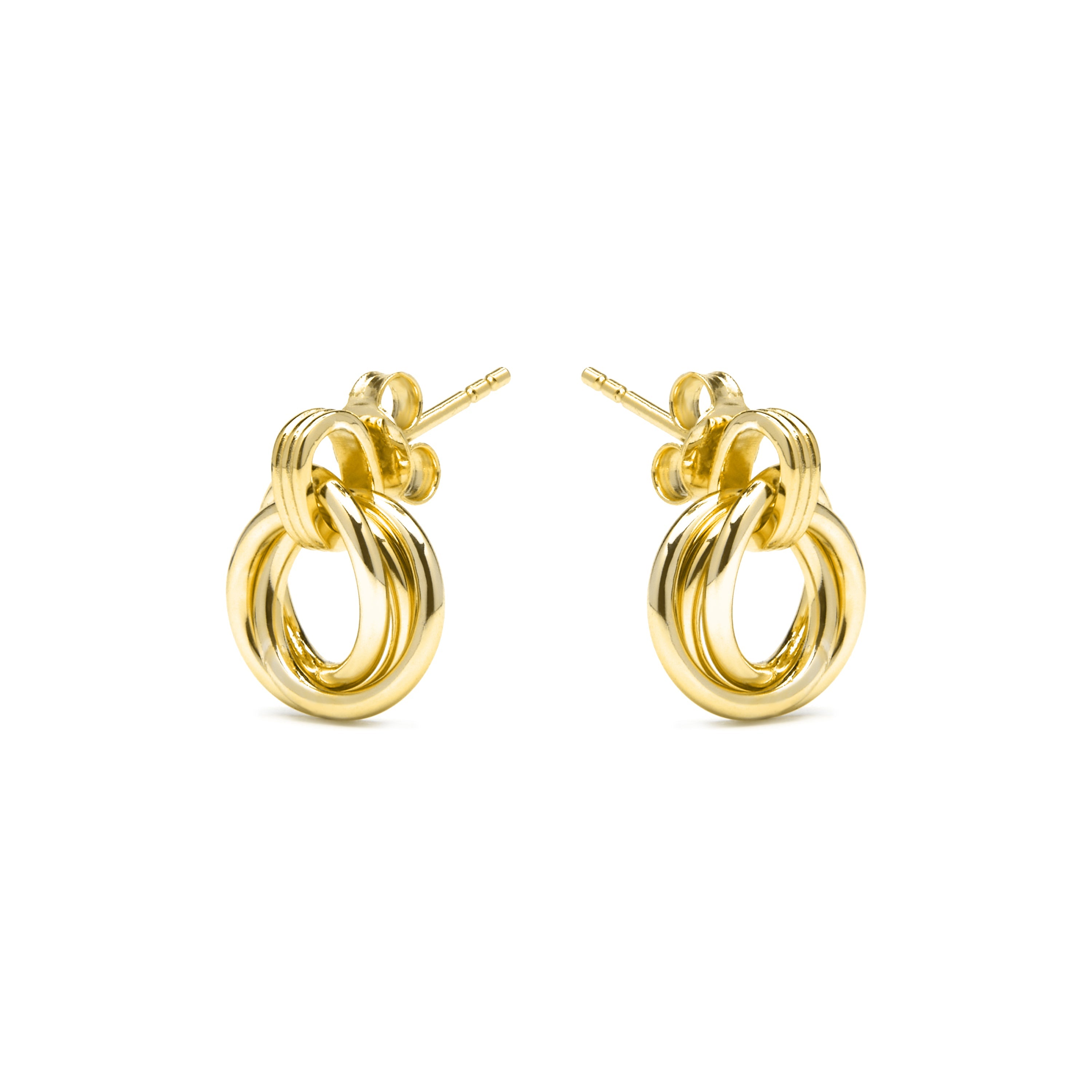 925 Sterling Silver and Brilliant Zirconia Earrings in 18k Yellow Gold Finish - Uless