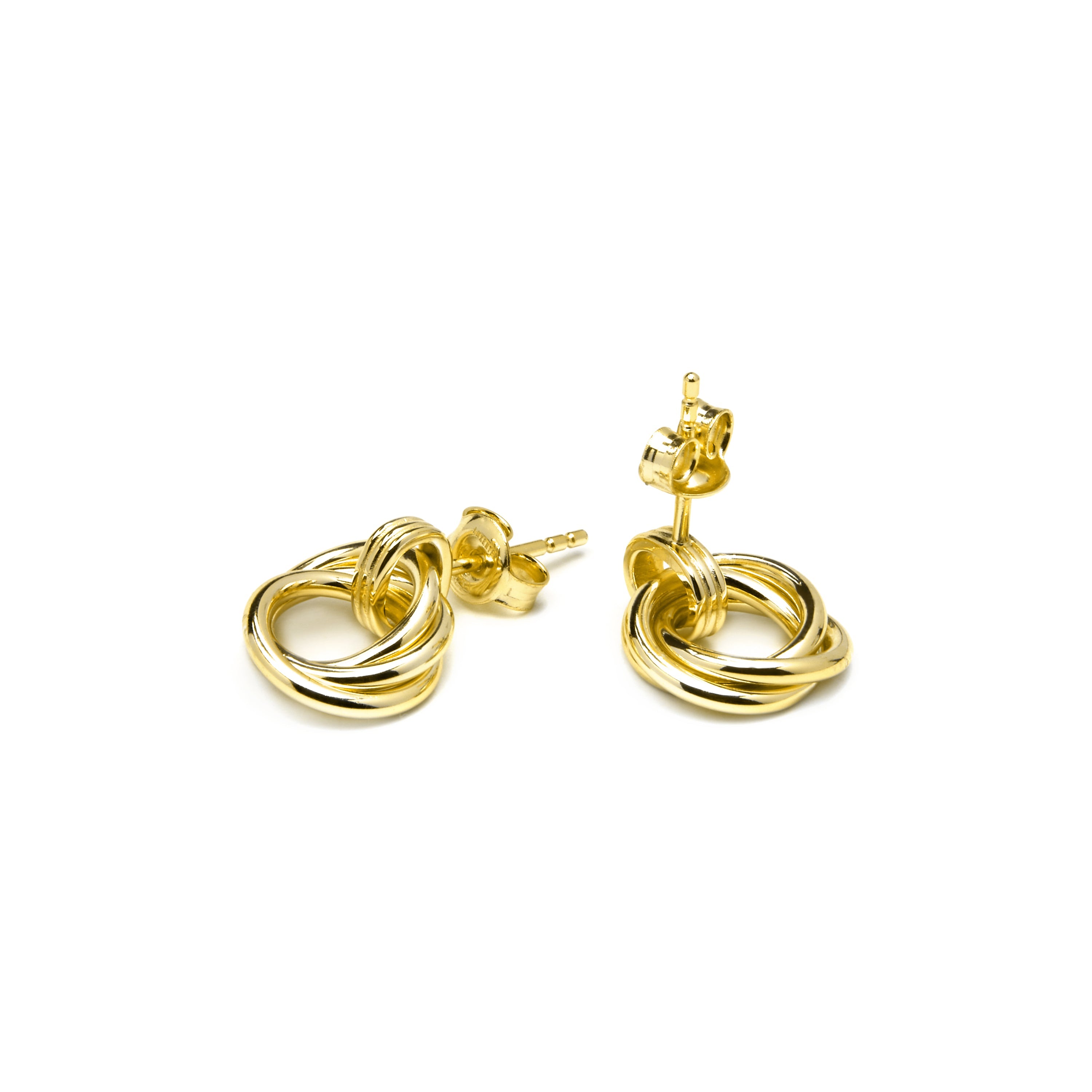 925 Sterling Silver and Brilliant Zirconia Earrings in 18k Yellow Gold Finish - Uless