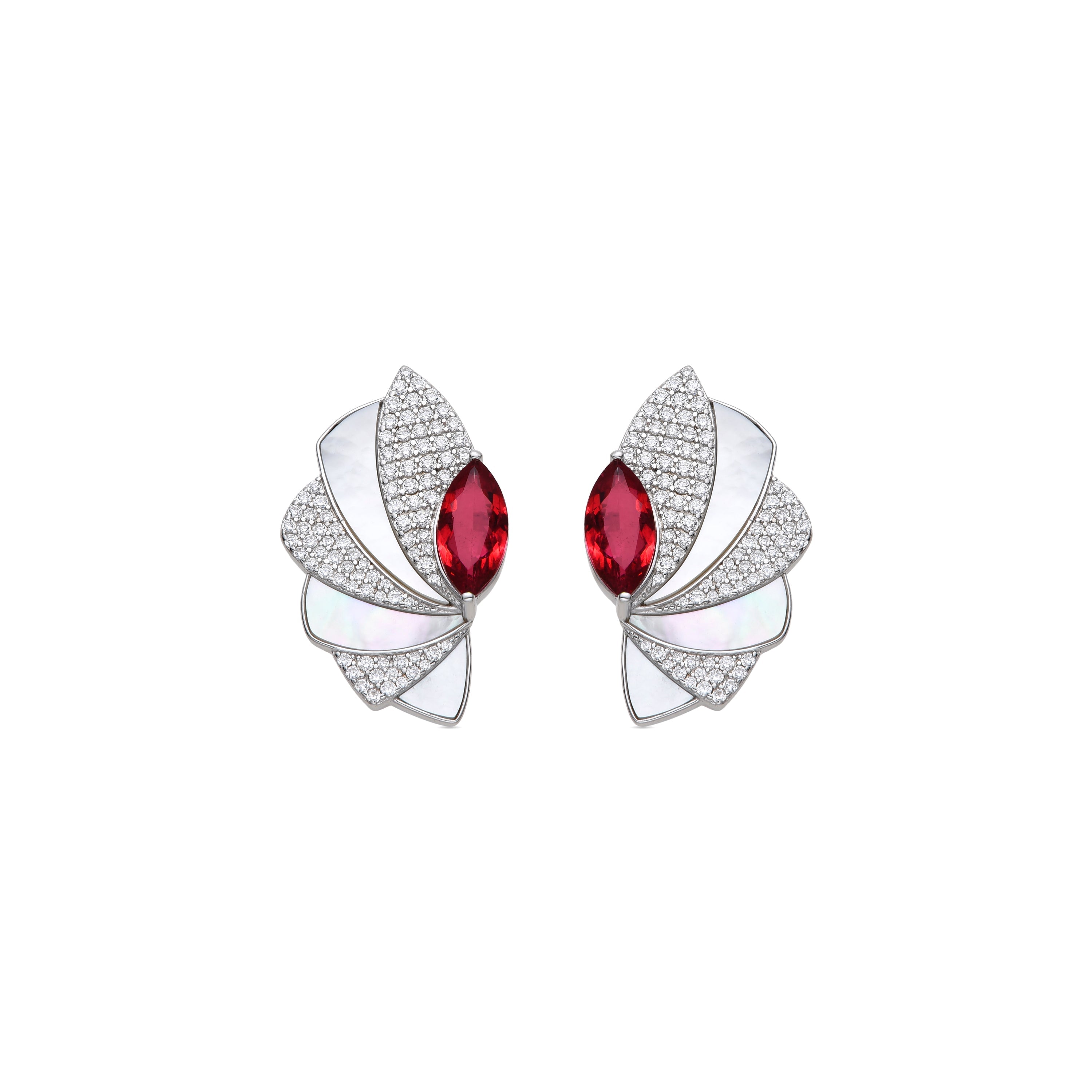 925 Sterling Silver and Cherry Hydrothermal Quartz Earrings with Rhodium Finish - Dyane