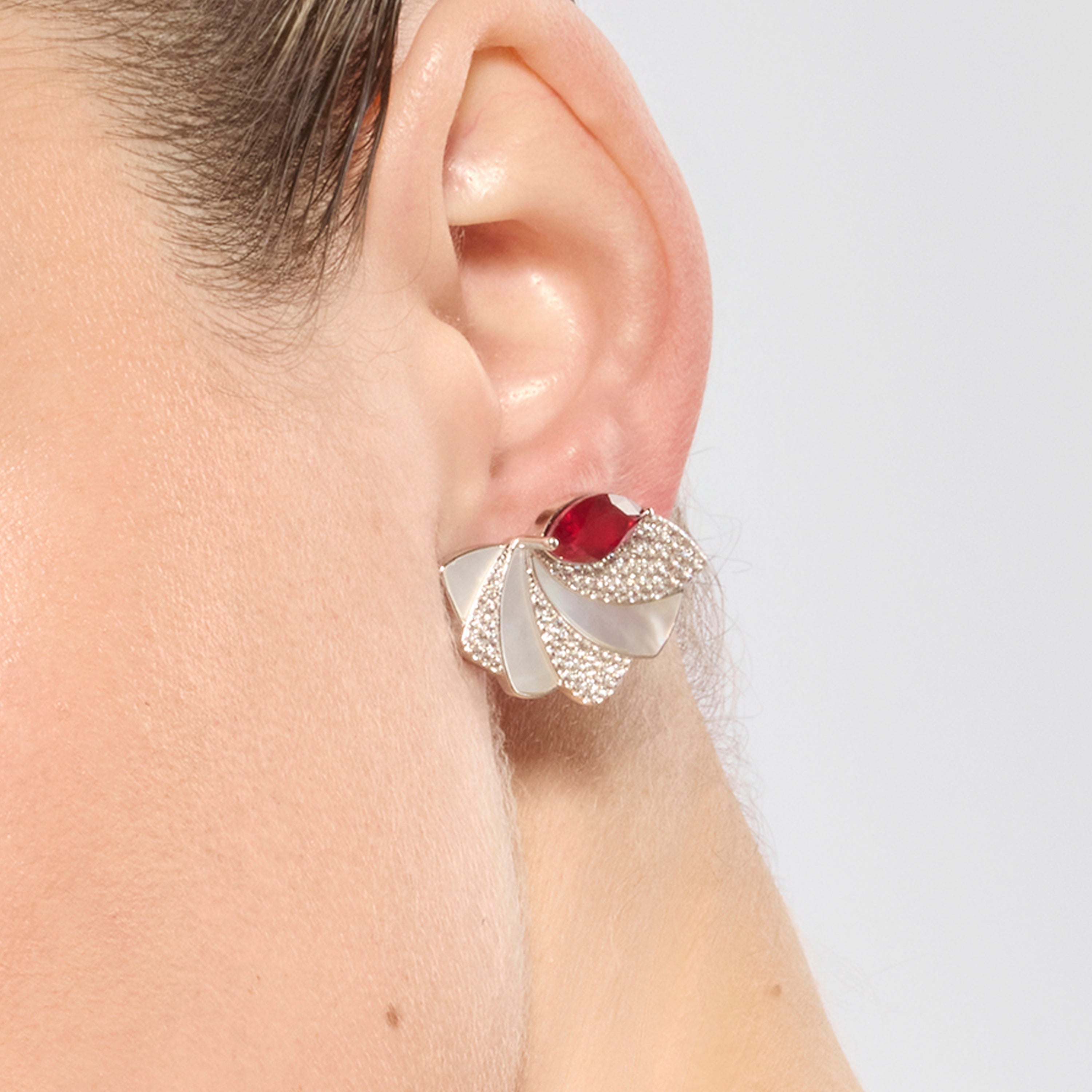 925 Sterling Silver and Cherry Hydrothermal Quartz Earrings with Rhodium Finish - Dyane