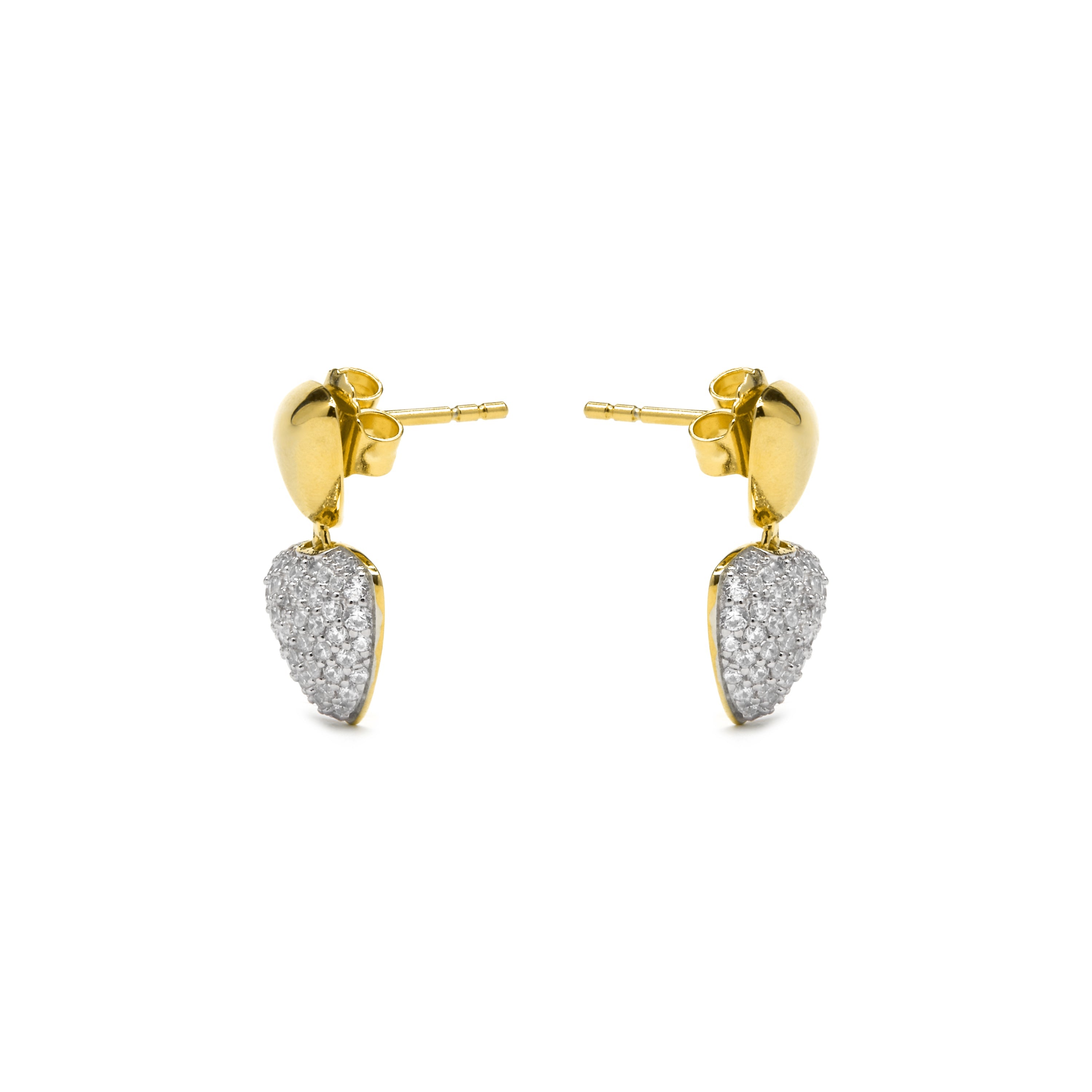 Pendientes de Plata de Ley 925 y Circonita Brillante acabado oro amarillo de 18k - Haju
