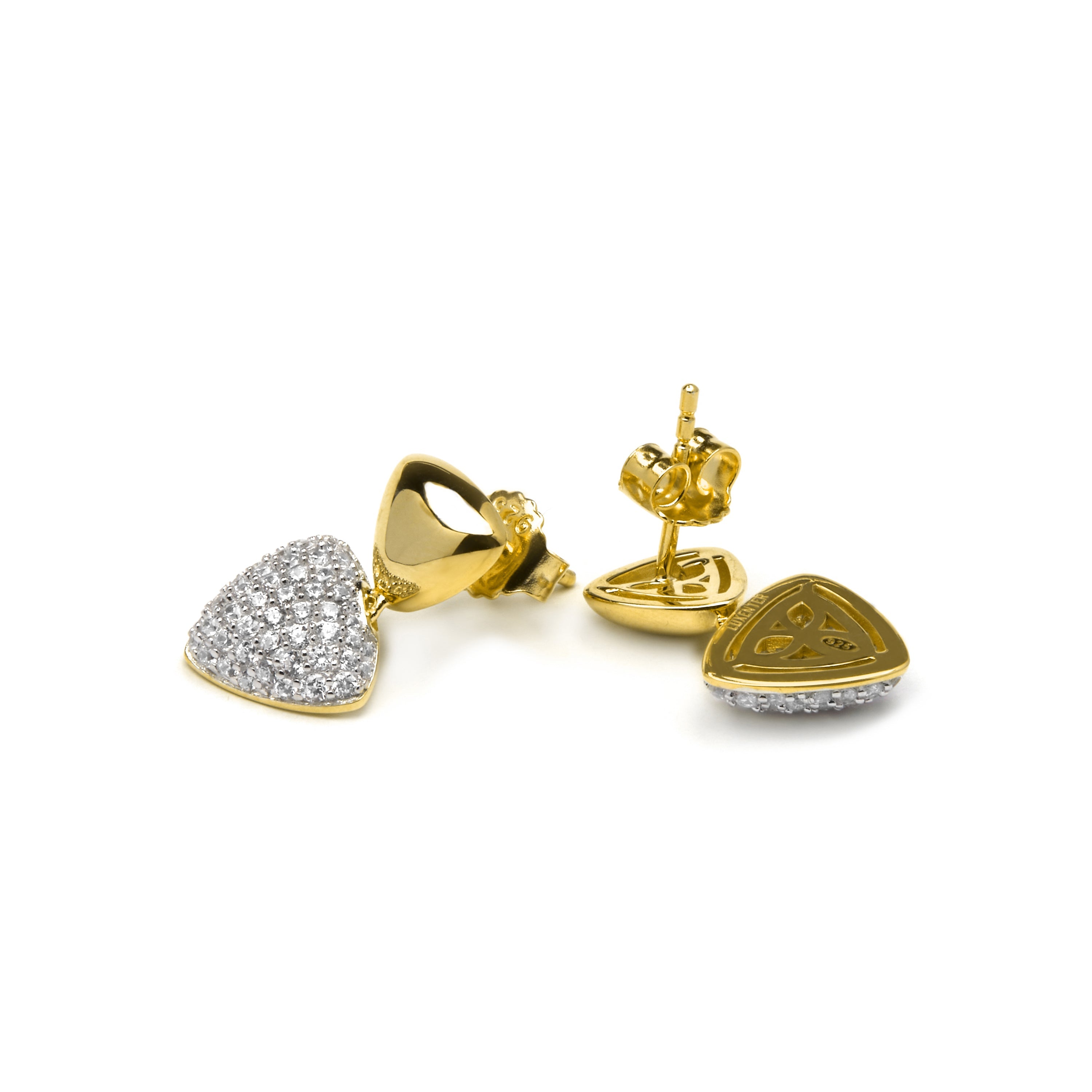 Pendientes de Plata de Ley 925 y Circonita Brillante acabado oro amarillo de 18k - Haju