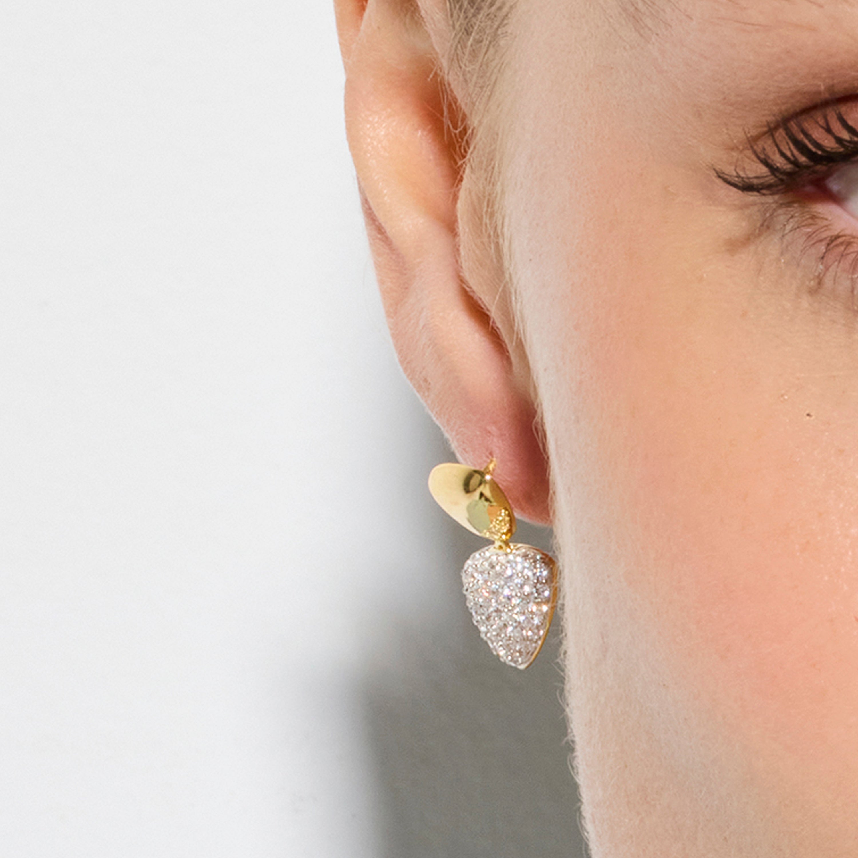 Pendientes de Plata de Ley 925 y Circonita Brillante acabado oro amarillo de 18k - Haju