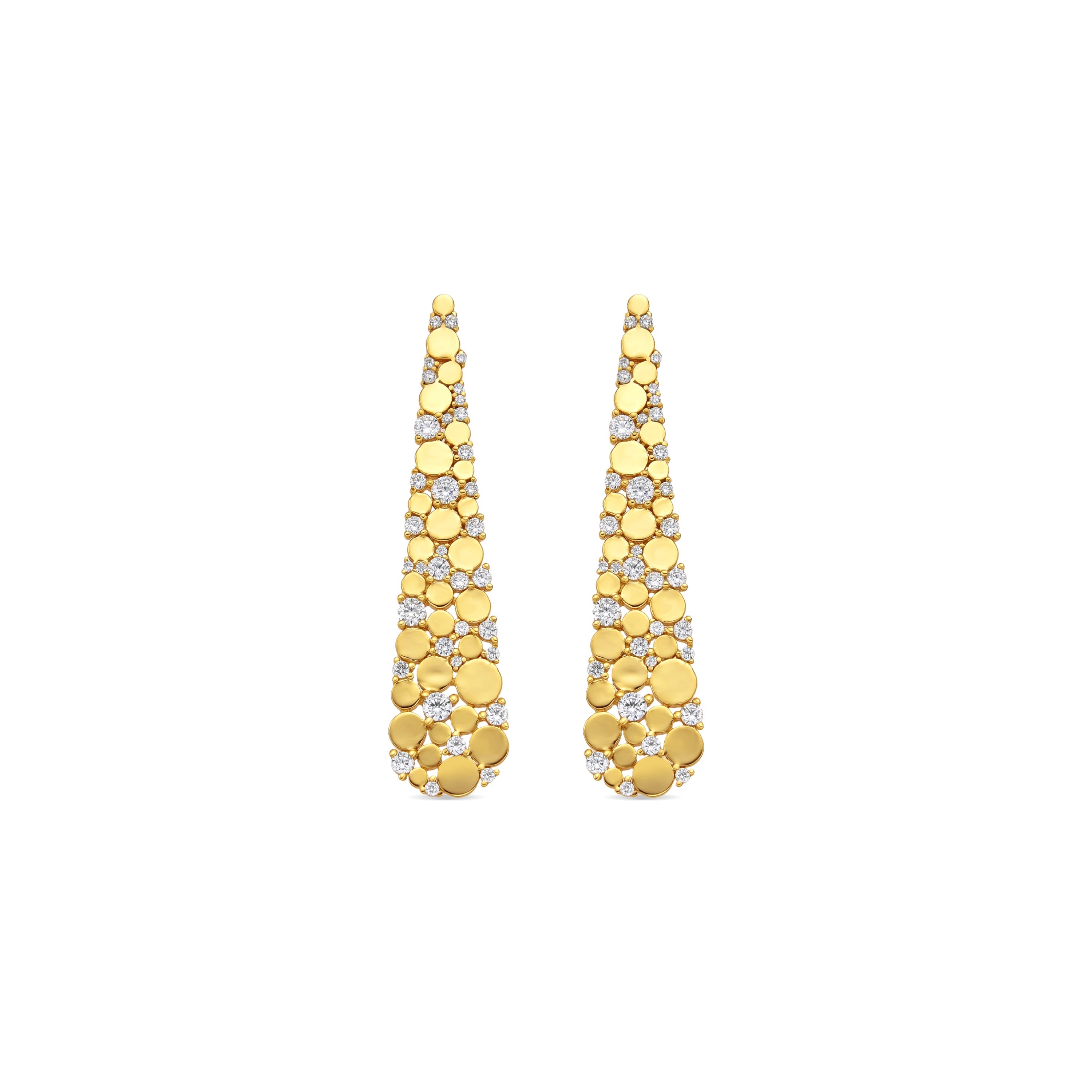 925 Sterling Silver and Brilliant Zirconia Earrings in 18k Yellow Gold Finish - Yindra