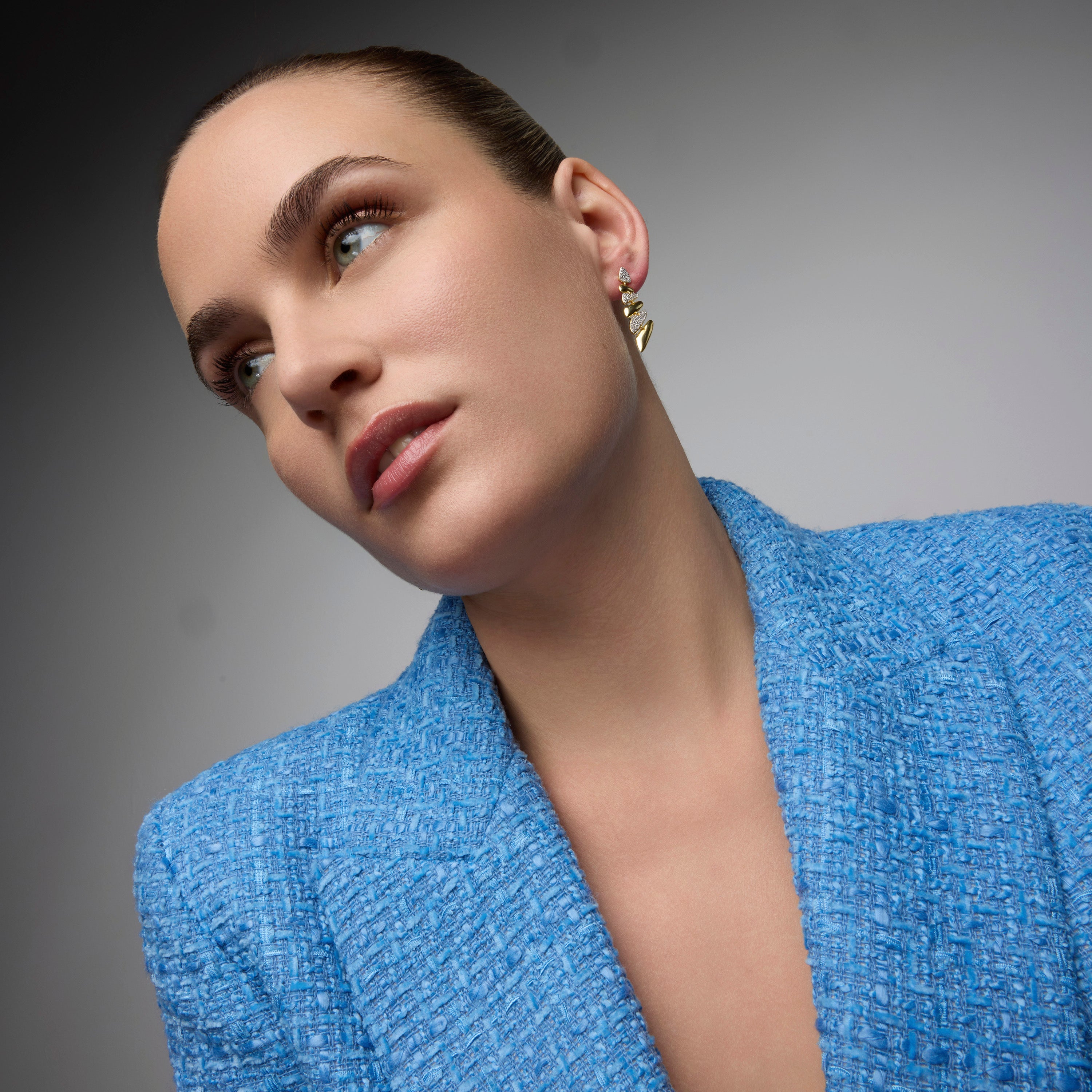 925 Sterling Silver and Brilliant Zirconia Earrings in 18k Yellow Gold Finish - Zolbak