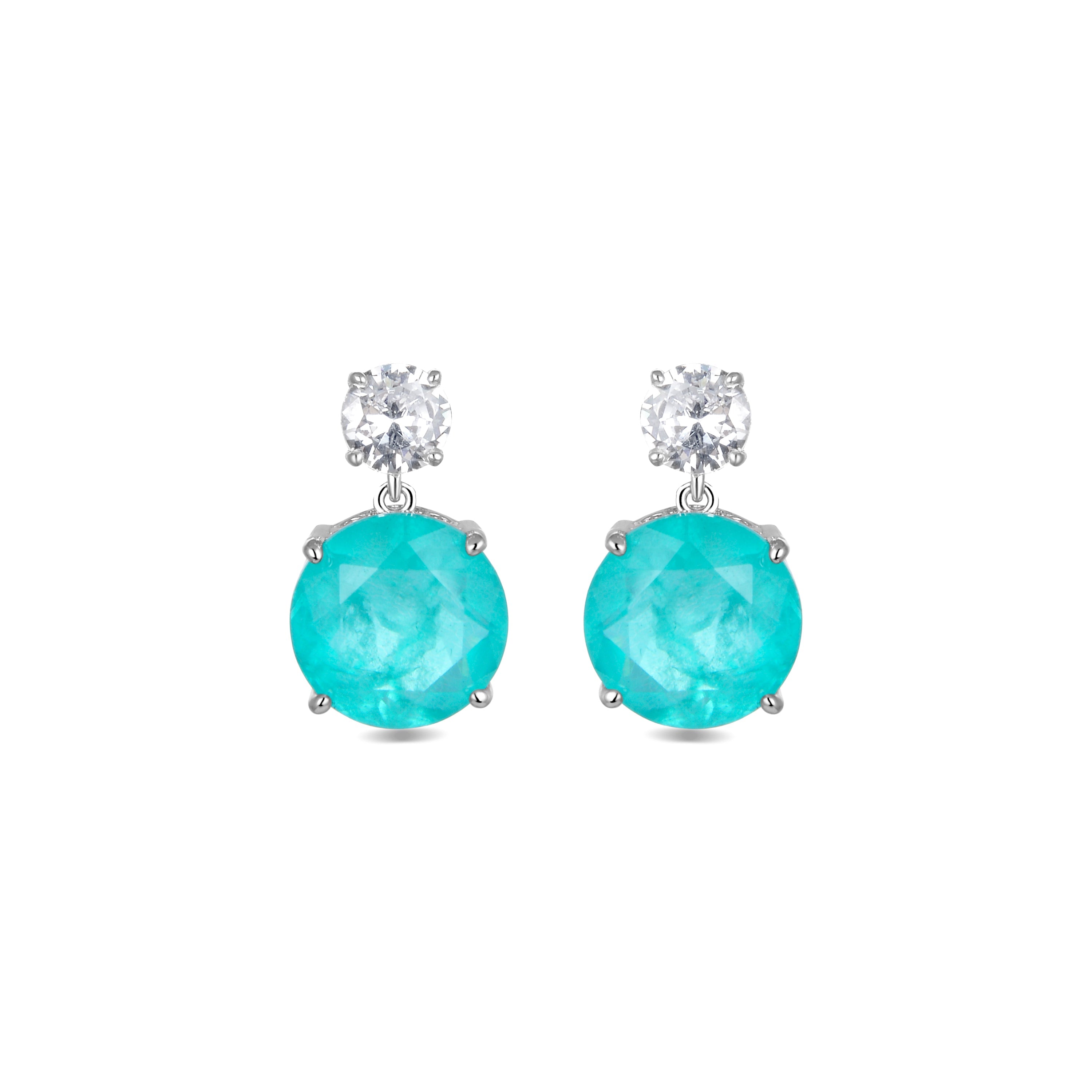 925 Sterling Silver Earrings with Rhodium-Plated Zirconia - Sucrow