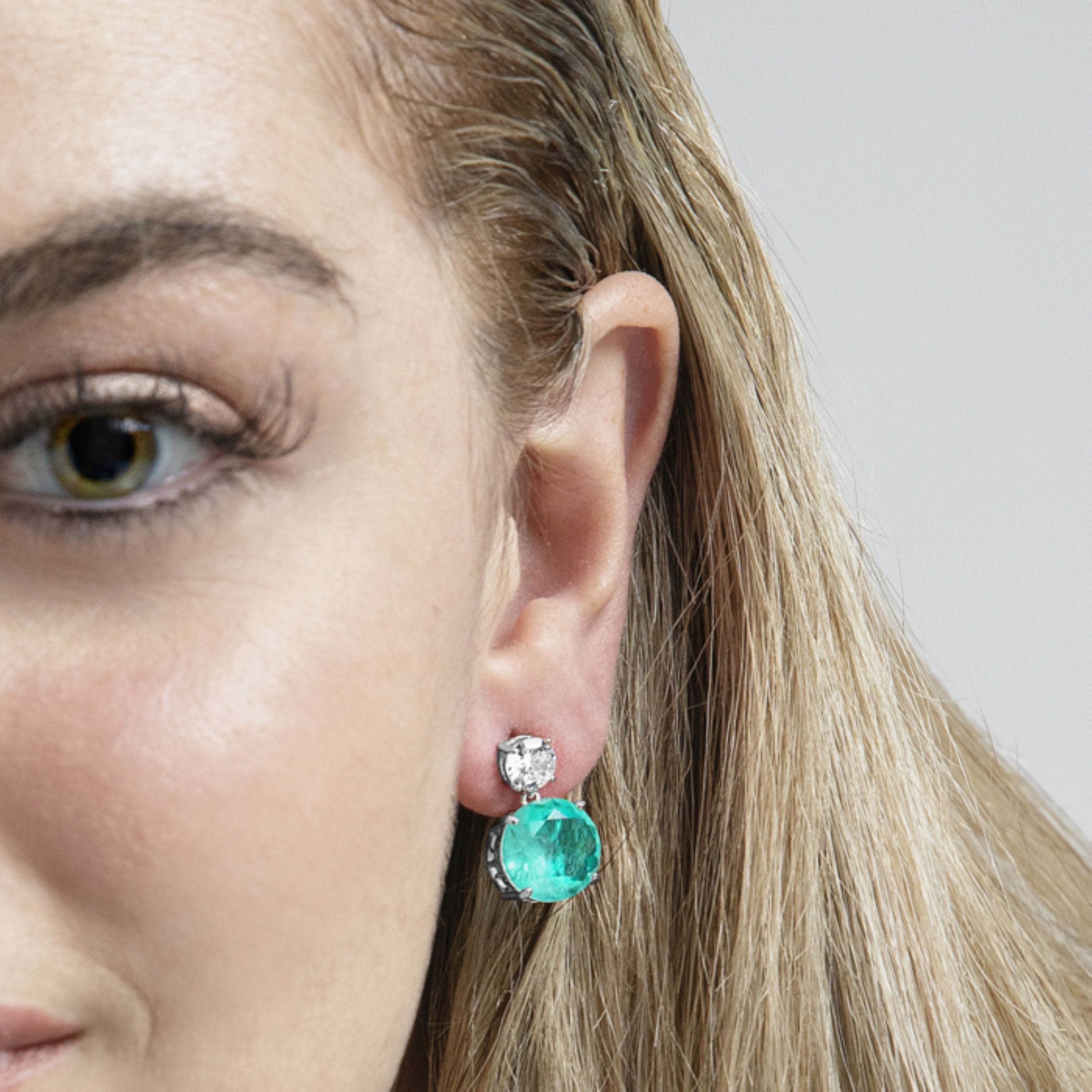 925 Sterling Silver Earrings with Rhodium-Plated Zirconia - Sucrow