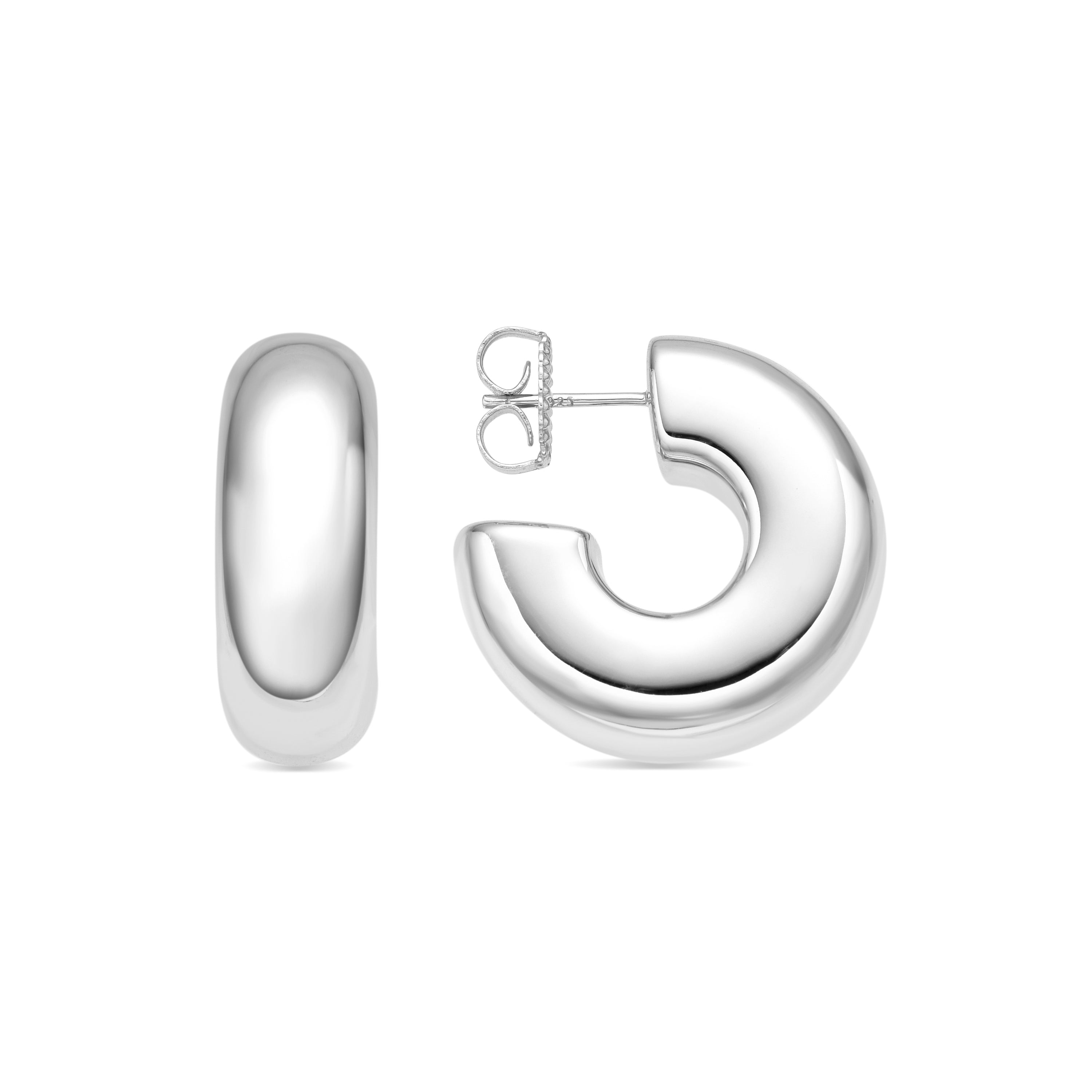925 Sterling Silver Earrings with Rhodium Finish - Fike