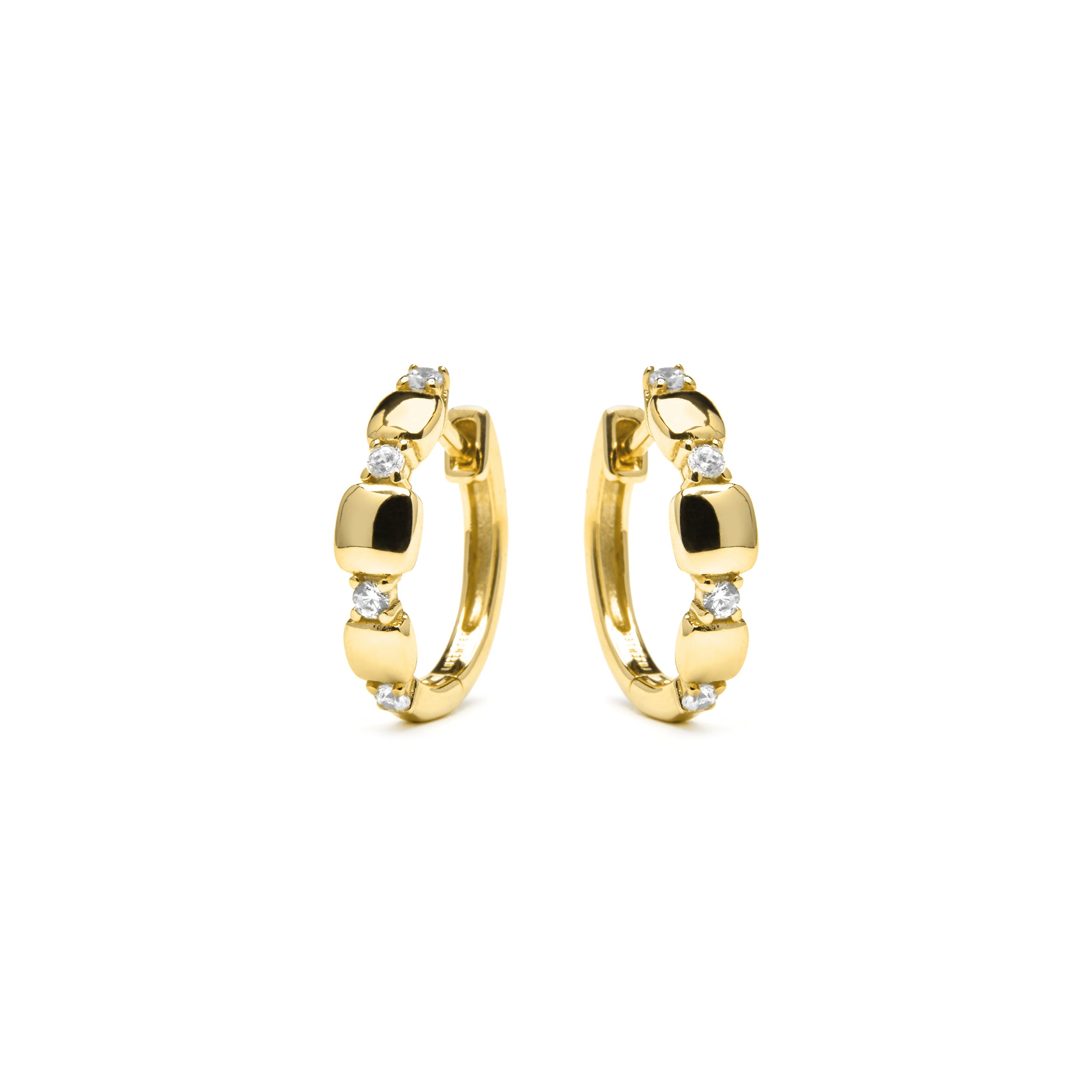 Pendientes de Plata de Ley 925 y Circonita Brillante acabado oro amarillo de 18k - Sures