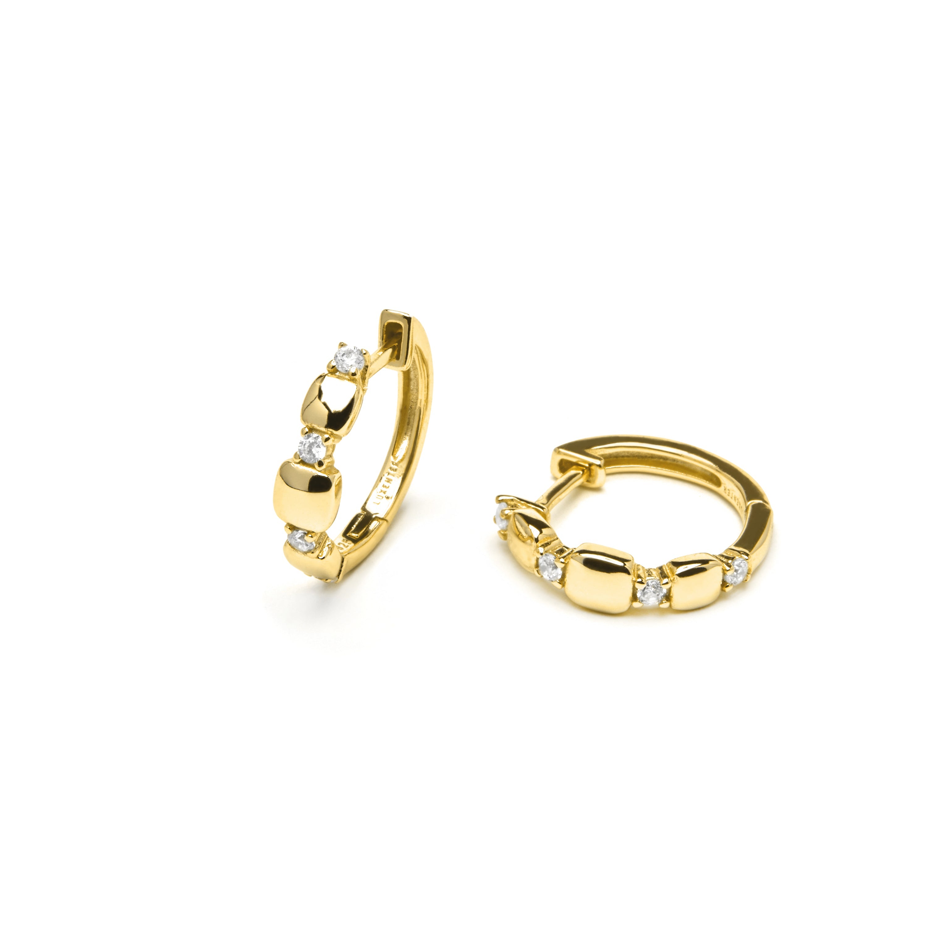 Pendientes de Plata de Ley 925 y Circonita Brillante acabado oro amarillo de 18k - Sures