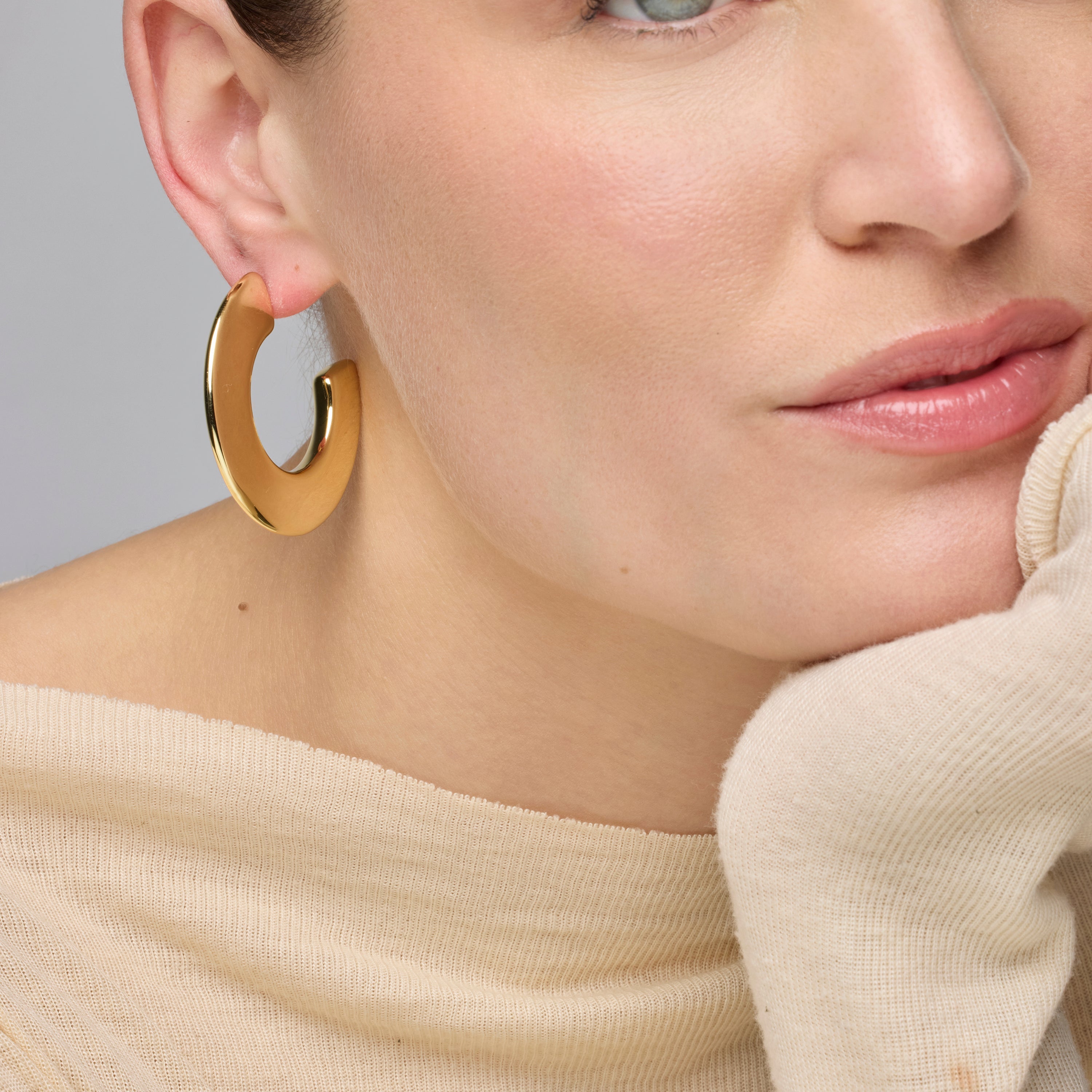 925 Sterling Silver Earrings with 18k Yellow Gold Finish - Likol
