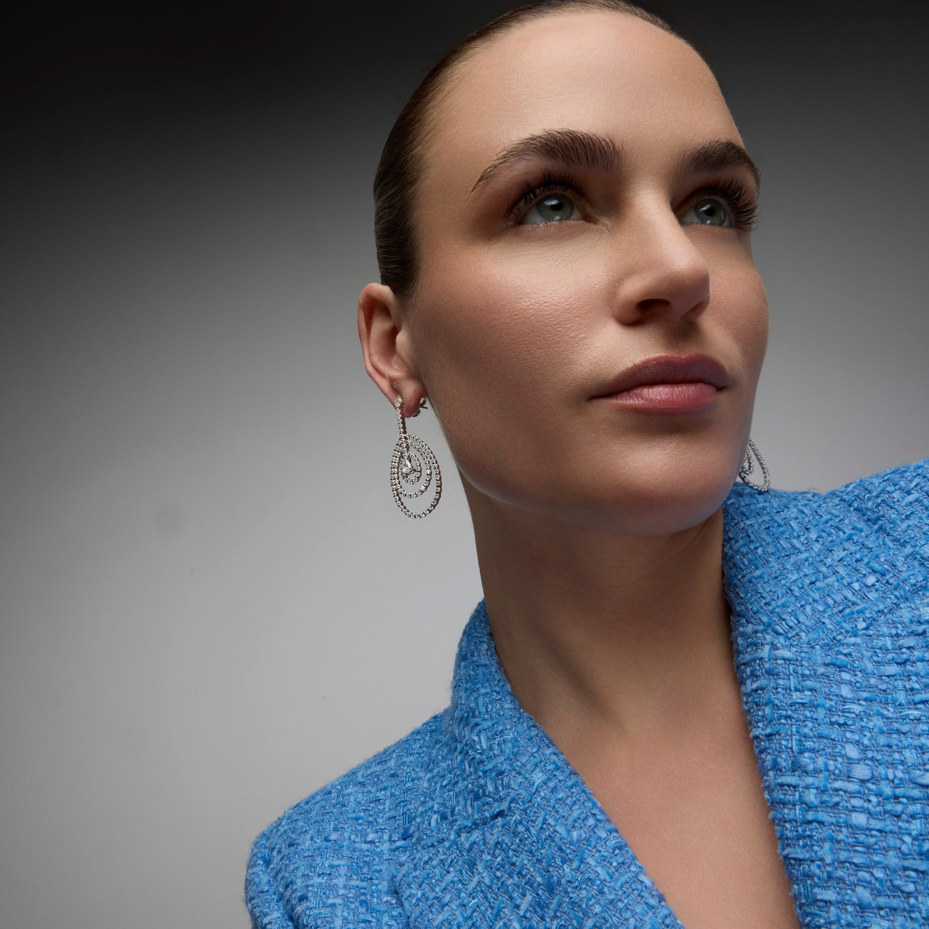 925 Sterling Silver and Brilliant Cubic Zirconia Rhodium-Plated Earrings - Thidal