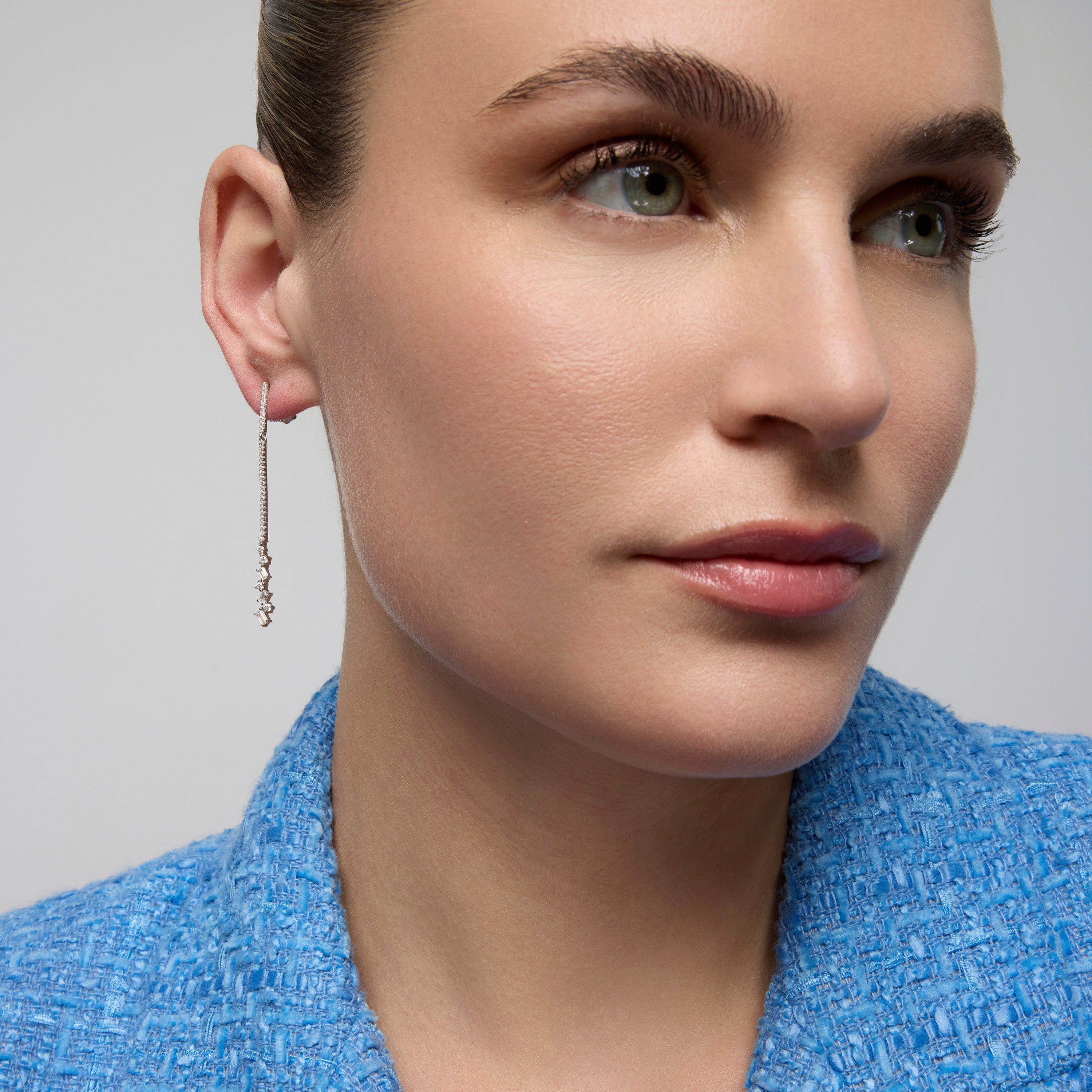 925 Sterling Silver and Brilliant Zirconia Rhodium Plated Earrings - Zener