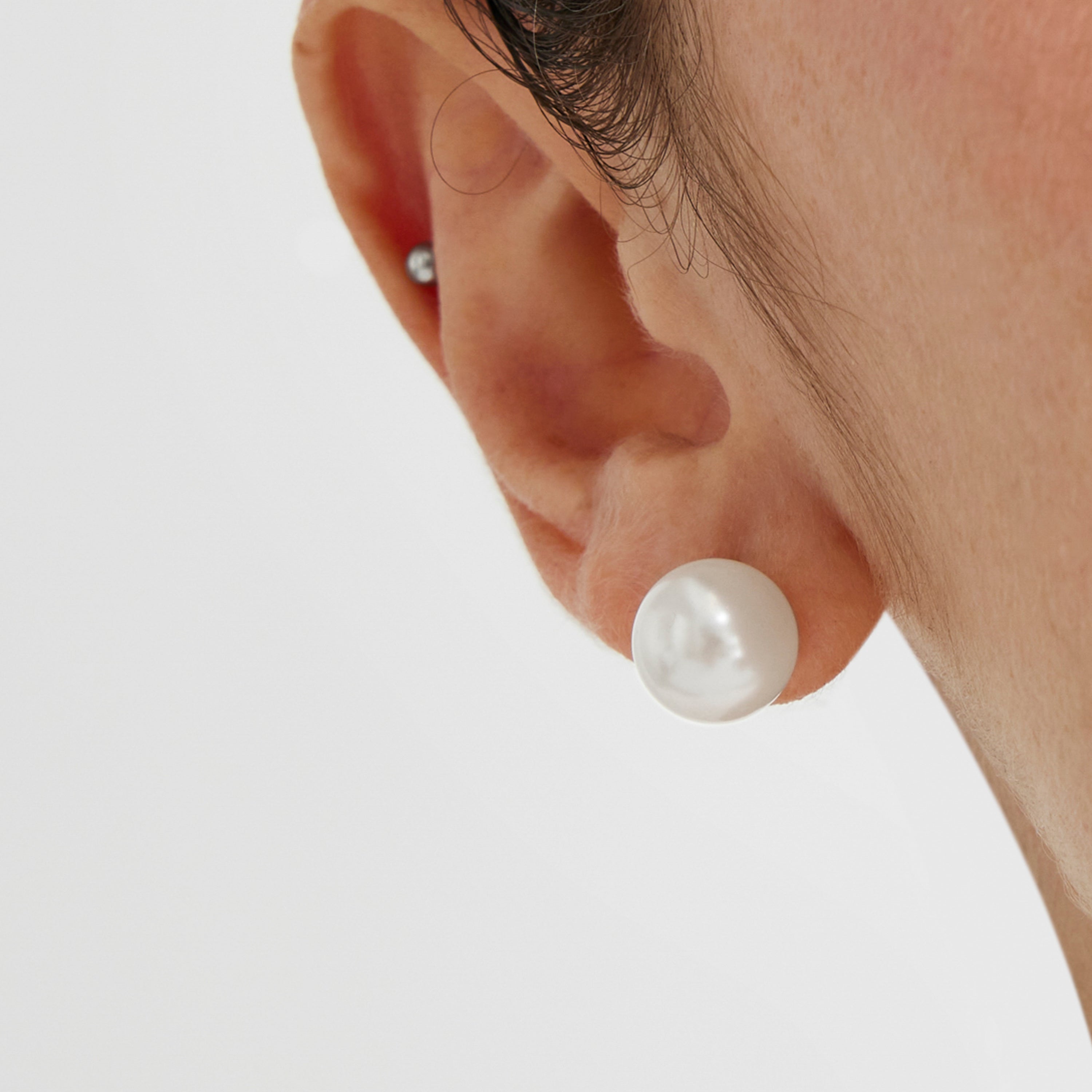 Pendientes de Plata de Ley 925 con Perla Blanca acabados en rodio - Mayhi