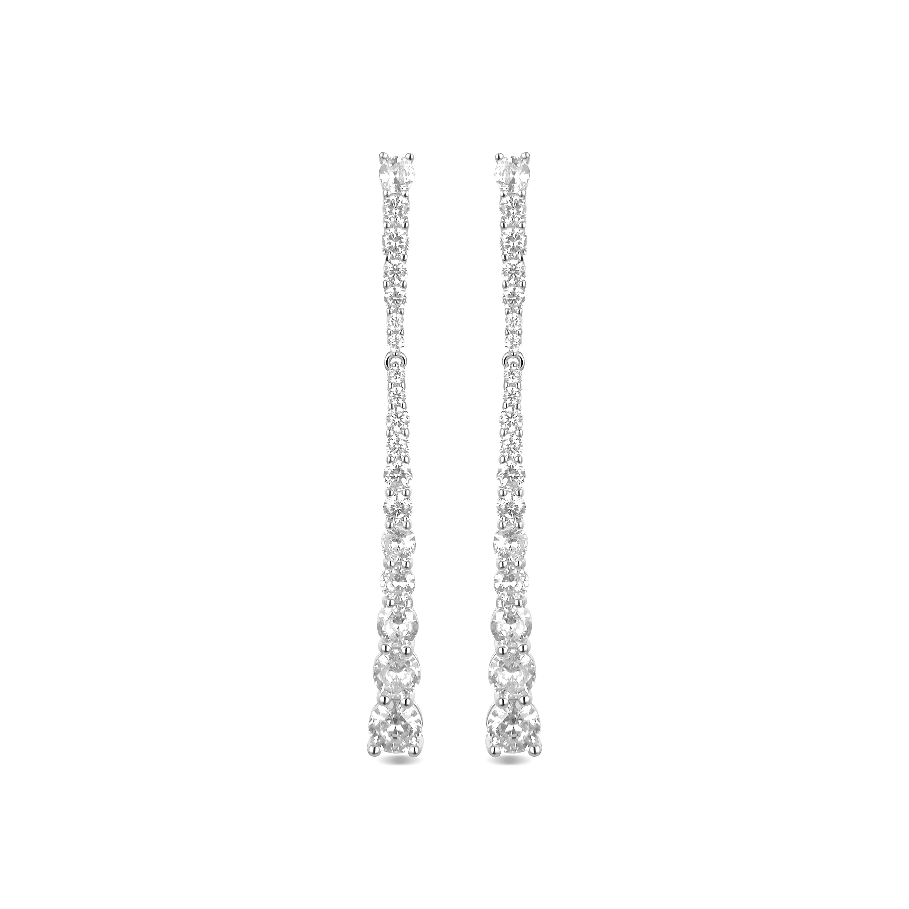 Pendientes de Plata de Ley 925 con Circonita Brillante acabados en rodio - Chetman