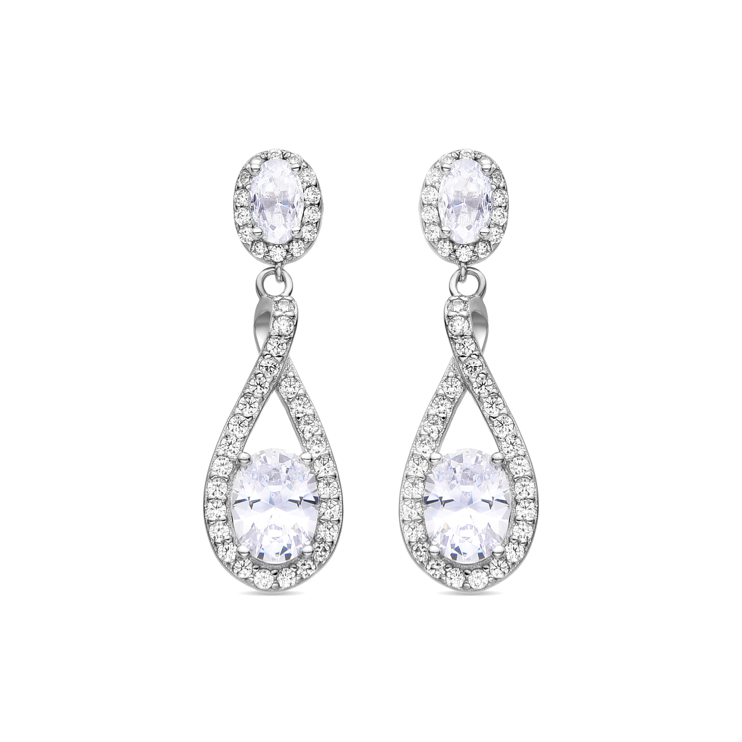 925 Sterling Silver Hydrothermal Quartz Lapis Lazuli Earrings with rhodium finish - Napo