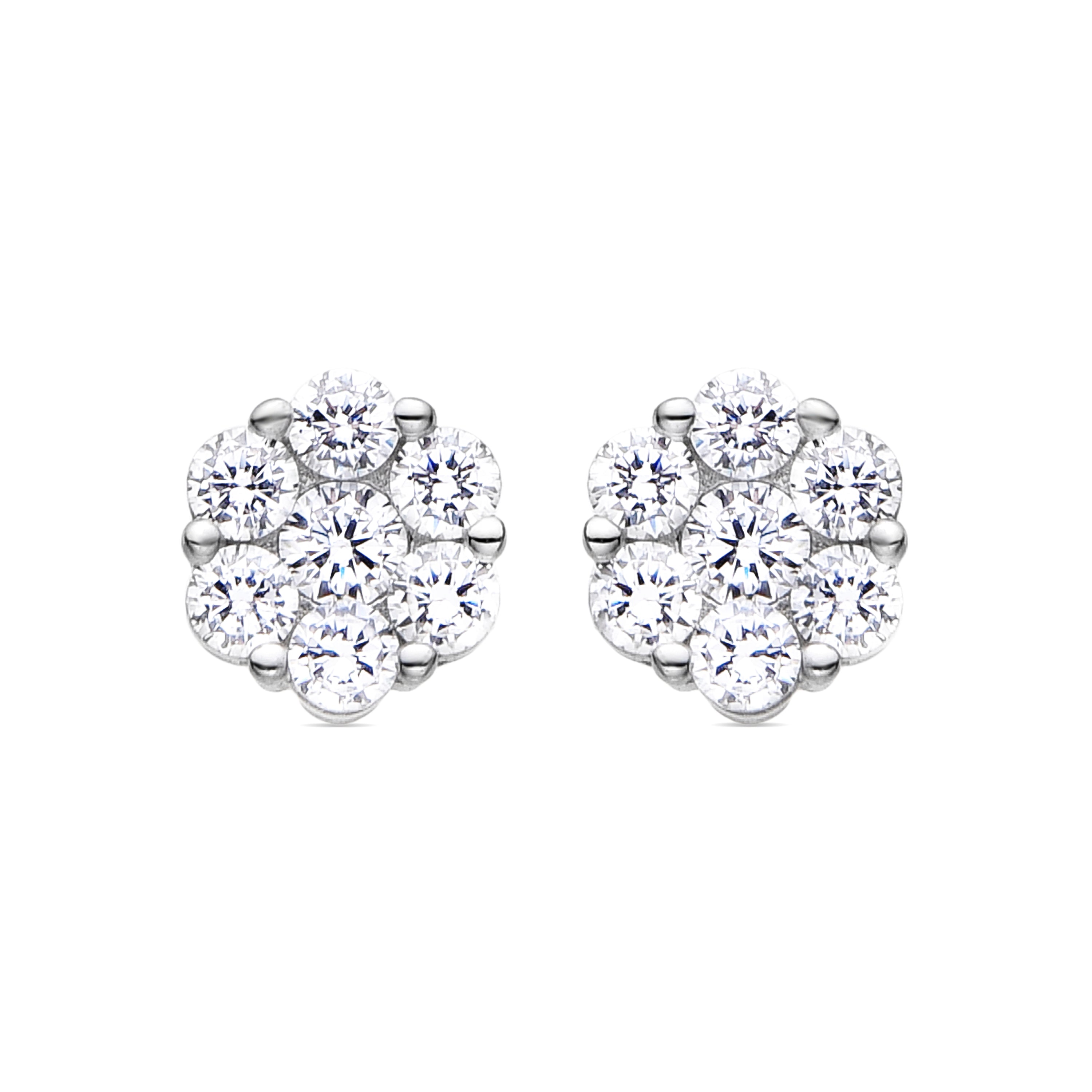 Pendientes de Plata de Ley 925 con Circonita Brillante acabados en rodio - Tsein