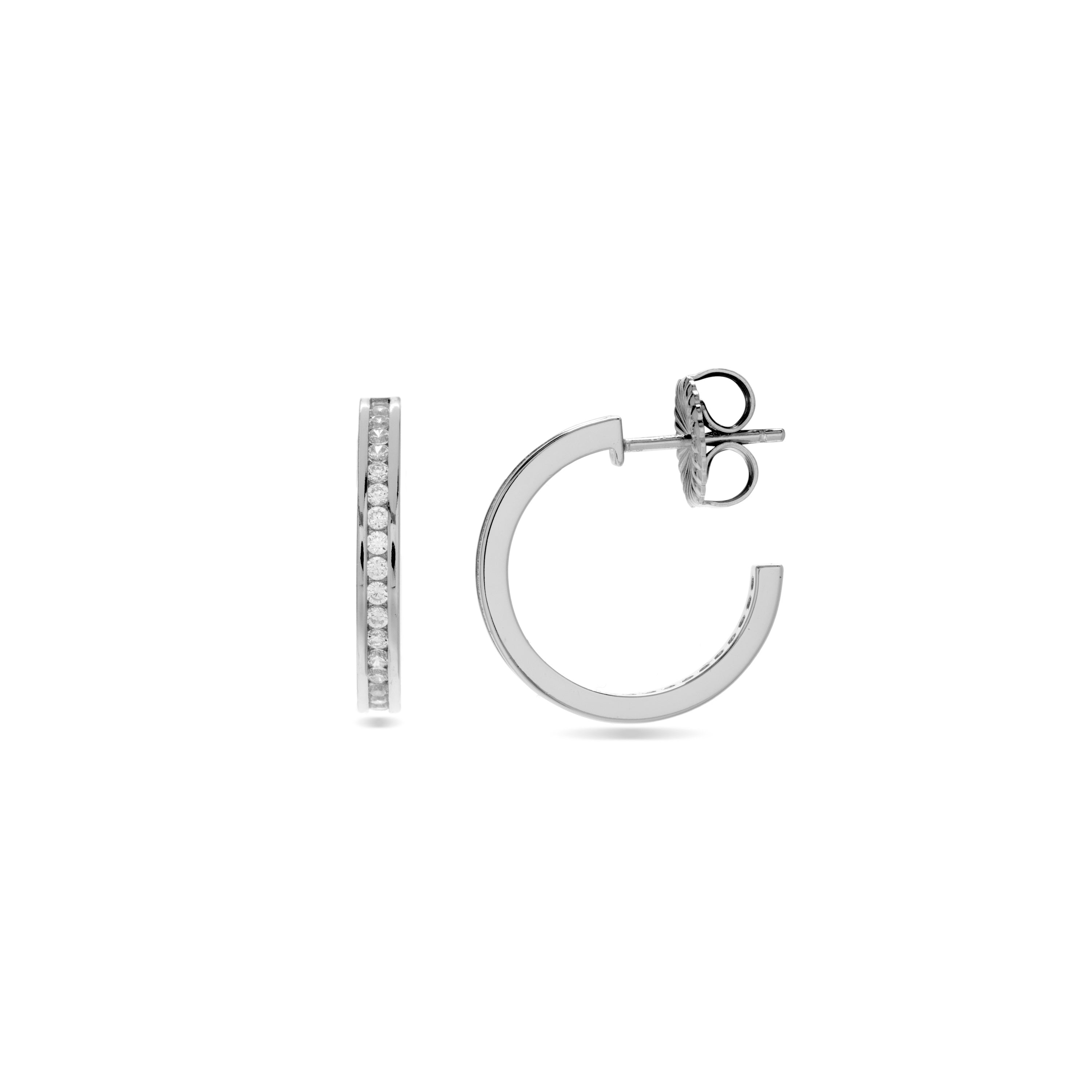 925 Sterling Silver Stud Earrings with Brilliant Zirconia finished in 18K Rose Gold - Waiz