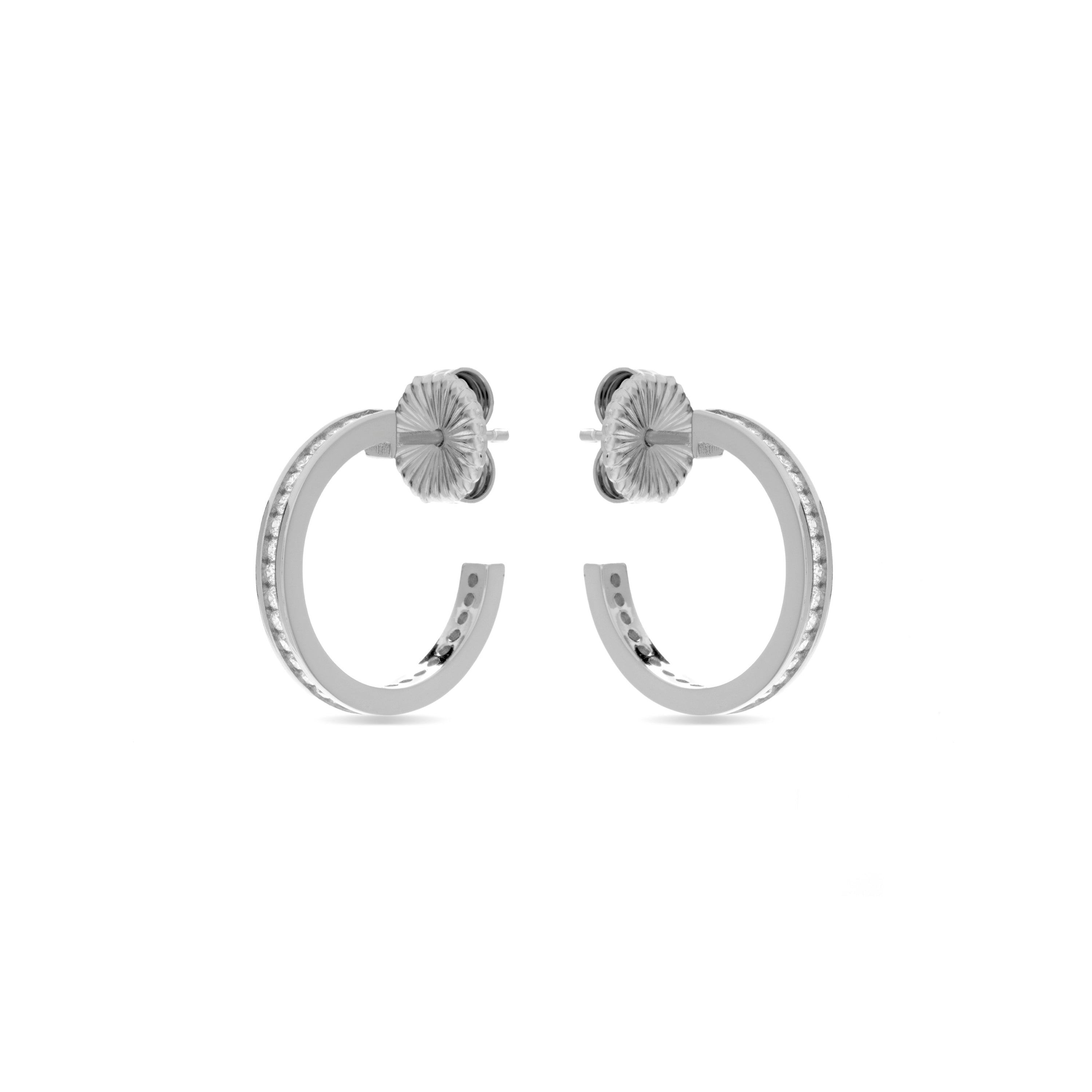 925 Sterling Silver Stud Earrings with Brilliant Zirconia finished in 18K Rose Gold - Waiz
