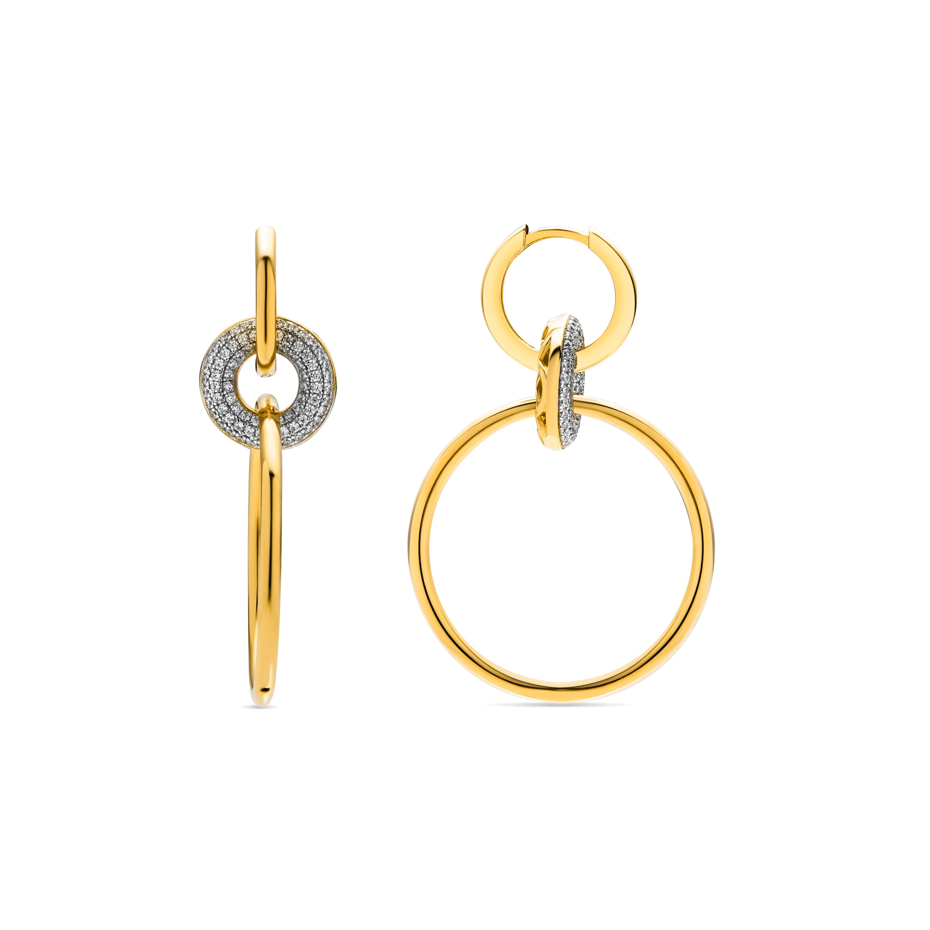 925 Sterling Silver and Brilliant Zirconia Earrings with Rhodium Finish - Wanty