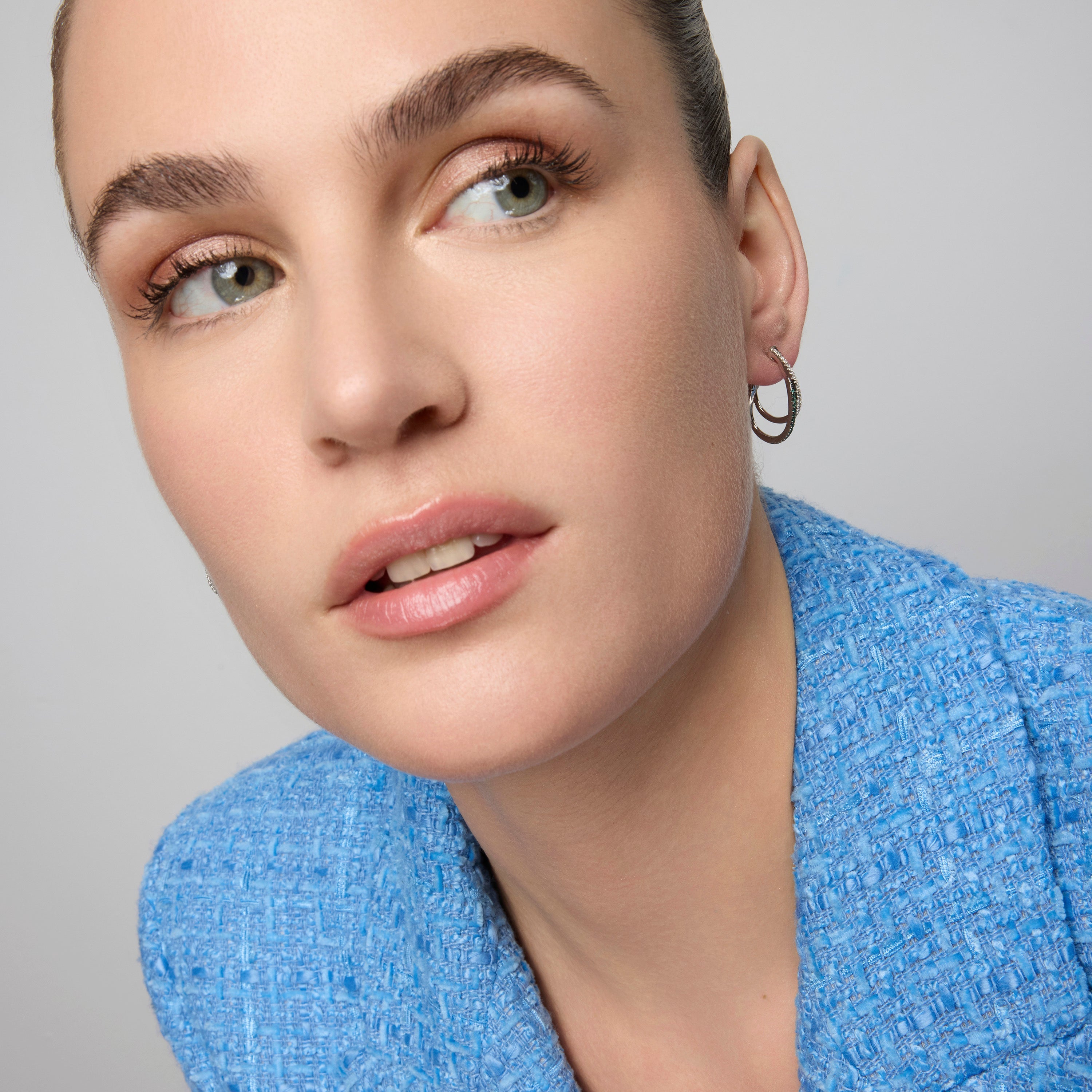 925 Sterling Silver and Paraiba Green Hydrothermal Quartz Earrings with rhodium finish - Atyra