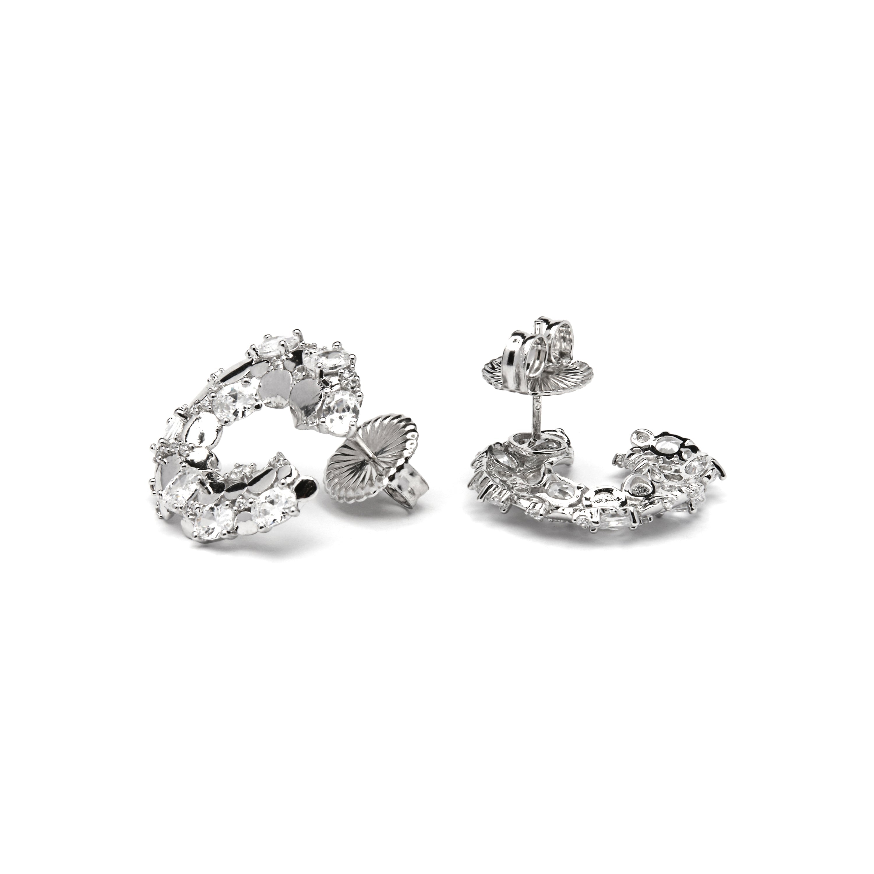 Pendientes de Plata de Ley 925 y Circonita Brillante acabado rodio - Larent