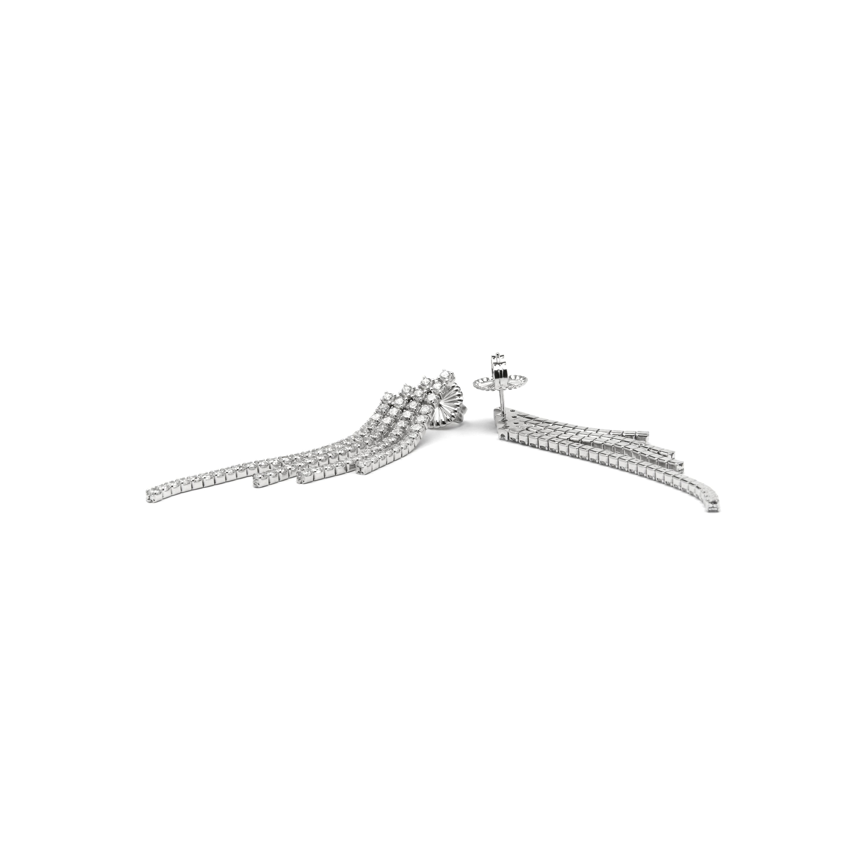 925 Sterling Silver and Brilliant Cubic Zirconia Earrings with rhodium finish - Disazar