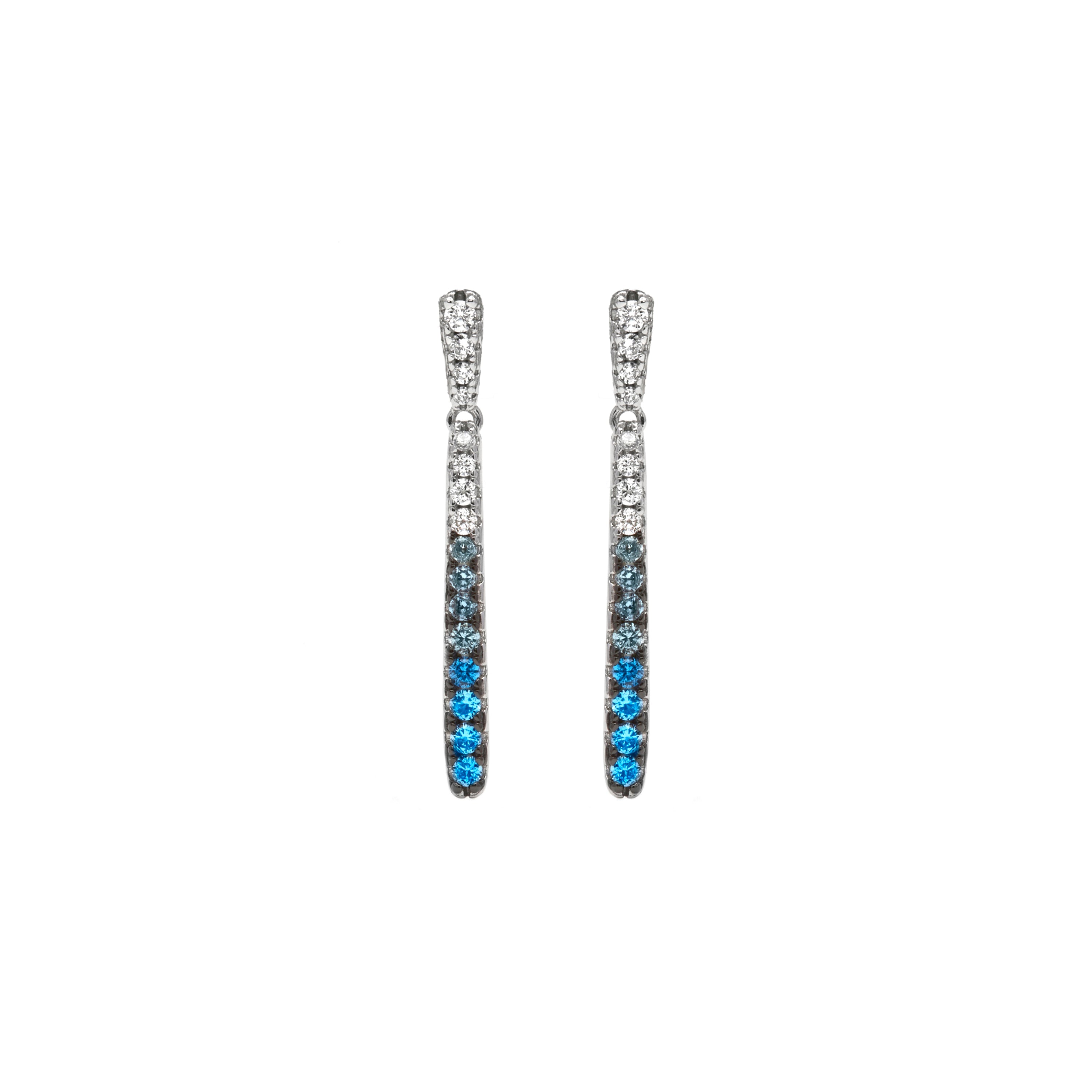 925 Sterling Silver and Sapphire Zirconia Rhodium Plated Earrings - Finsha