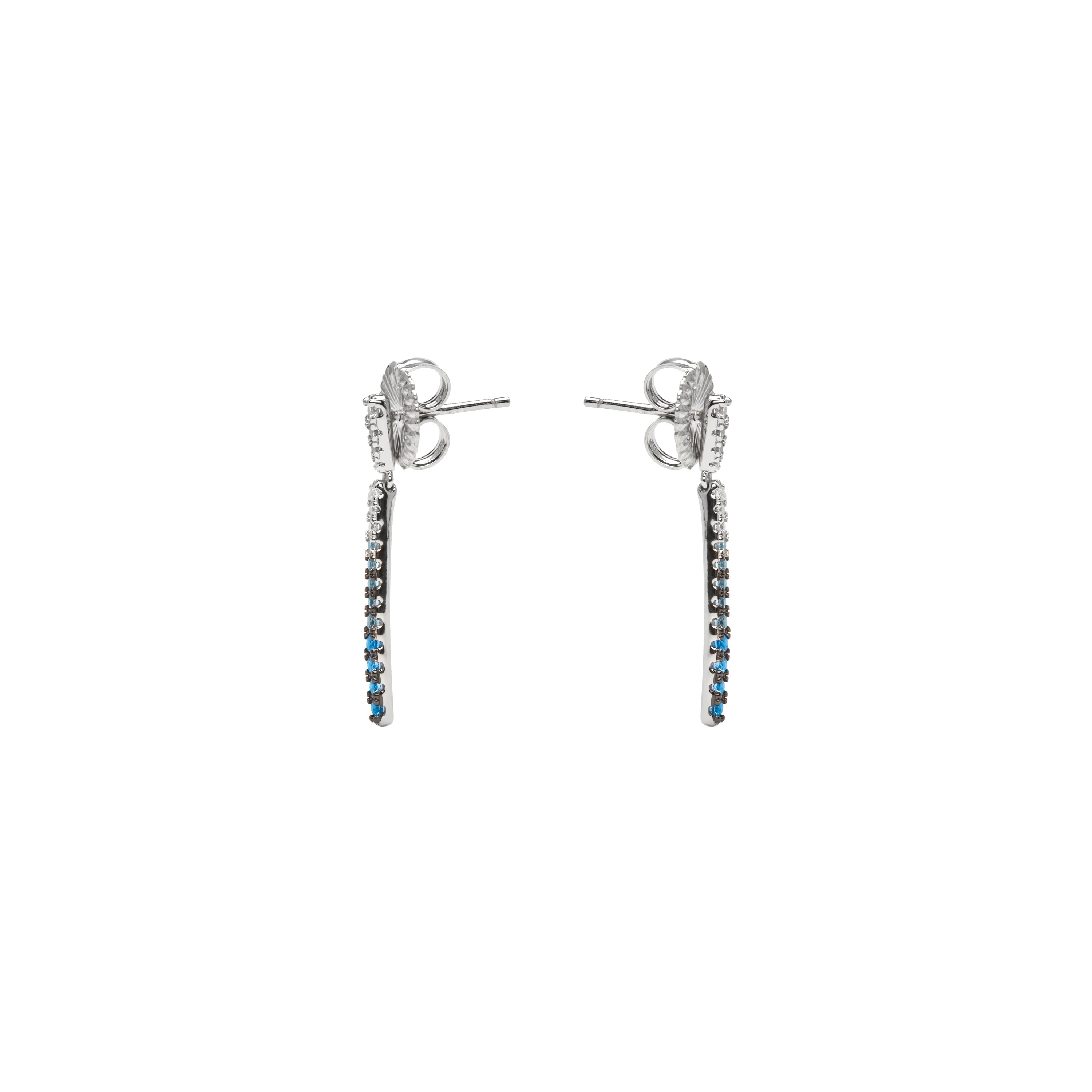 925 Sterling Silver and Sapphire Zirconia Rhodium Plated Earrings - Finsha