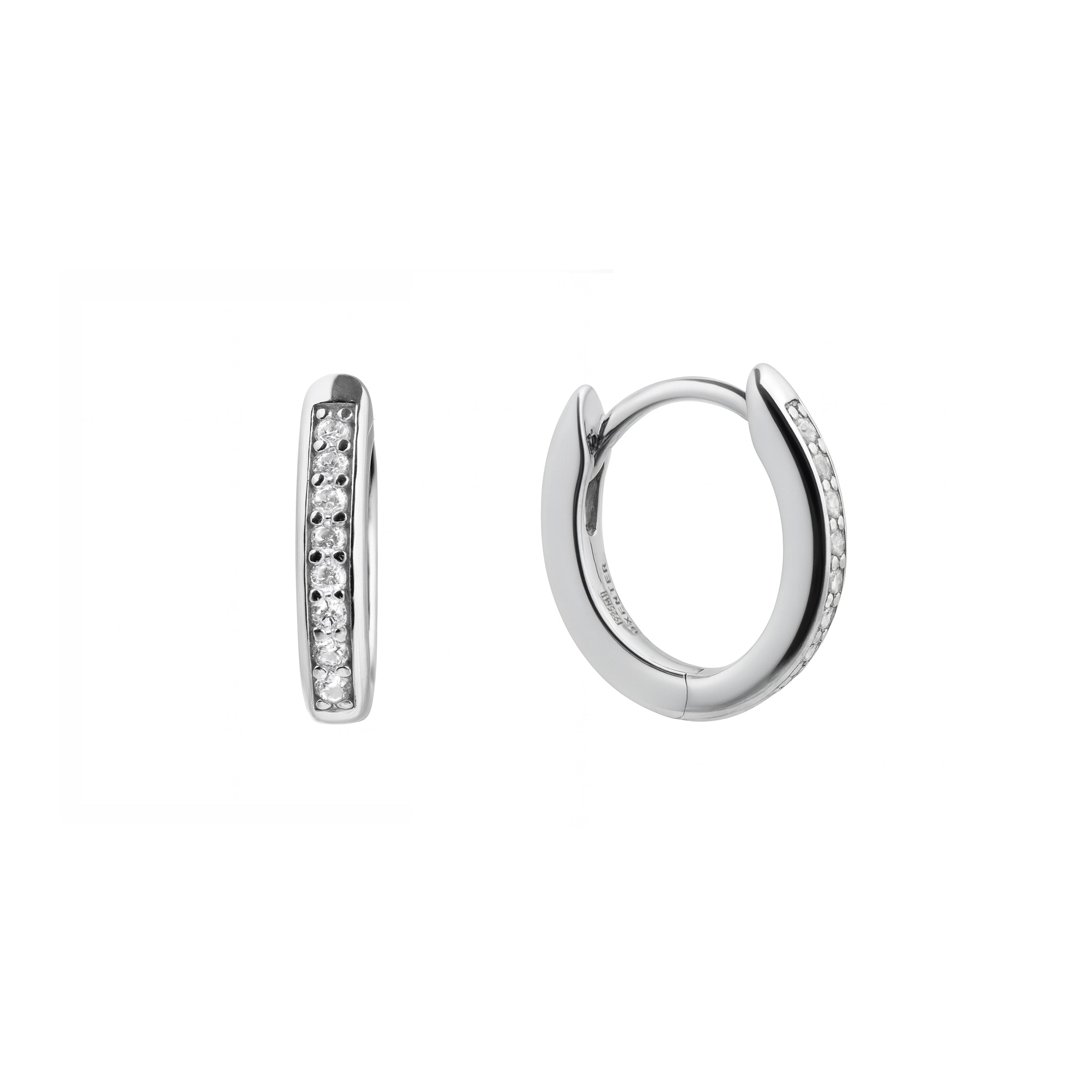 925 Sterling Silver Rhodium Plated Cubic Zirconia Stud Earrings - Fakzer