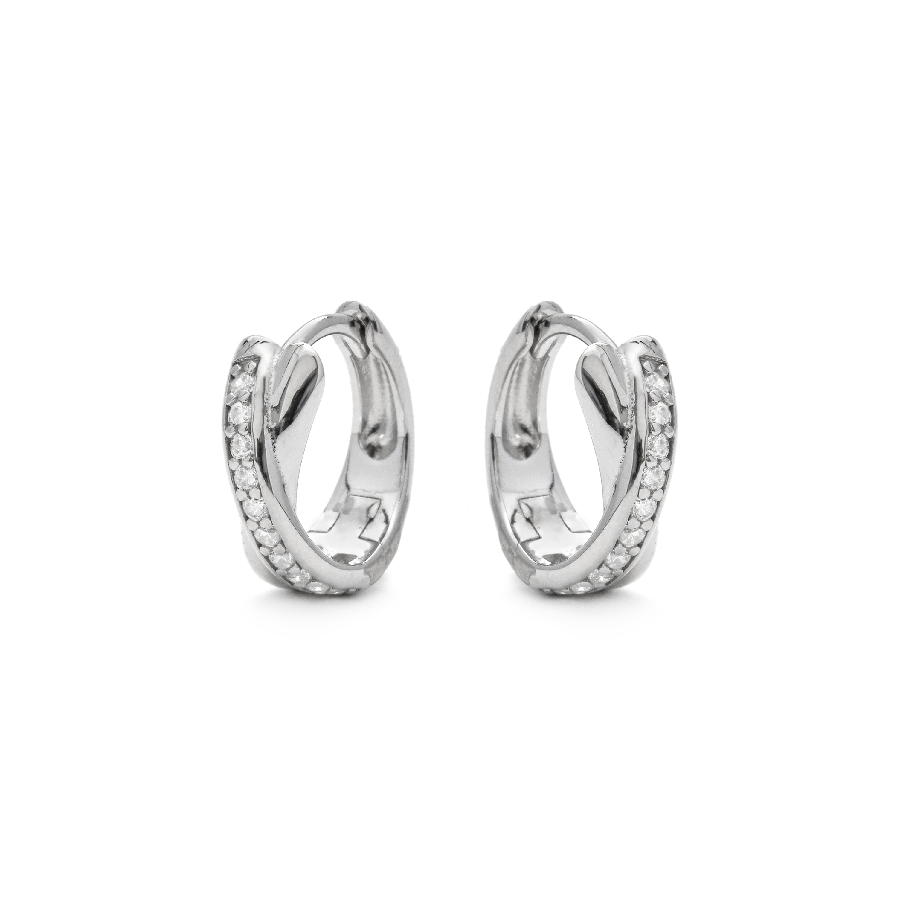 Pendientes de Plata de Ley 925 y Circonita Brillante acabado en rodio - Gesi