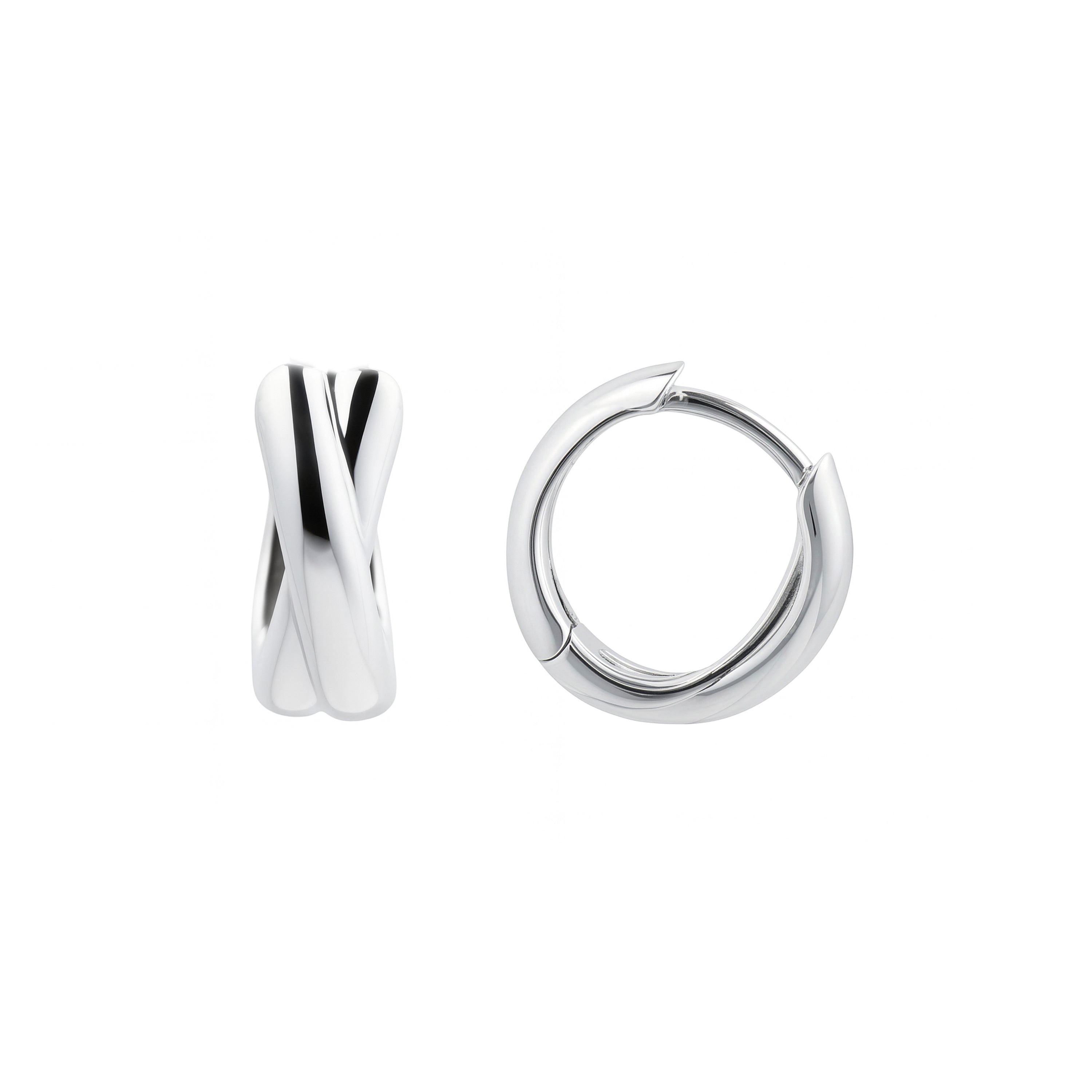 Rhodium-plated earrings - Rudi