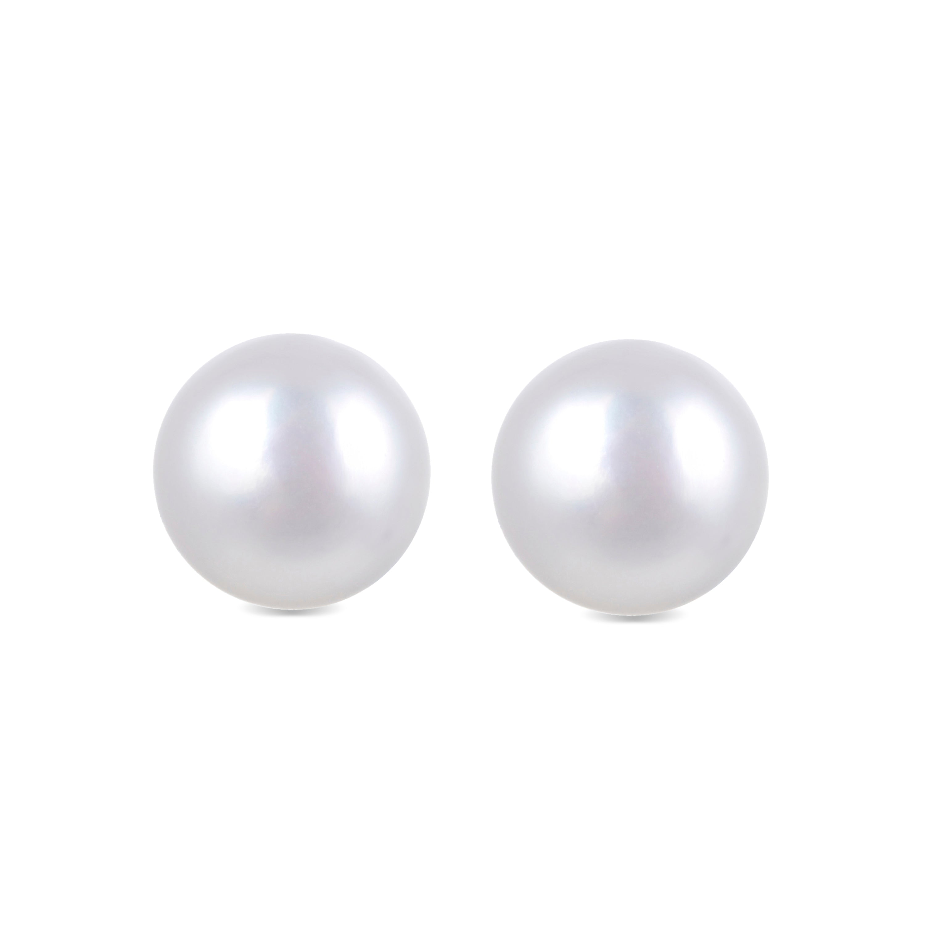 925 Sterling Silver Earrings with White Pearl, Rhodium Finish - Essential