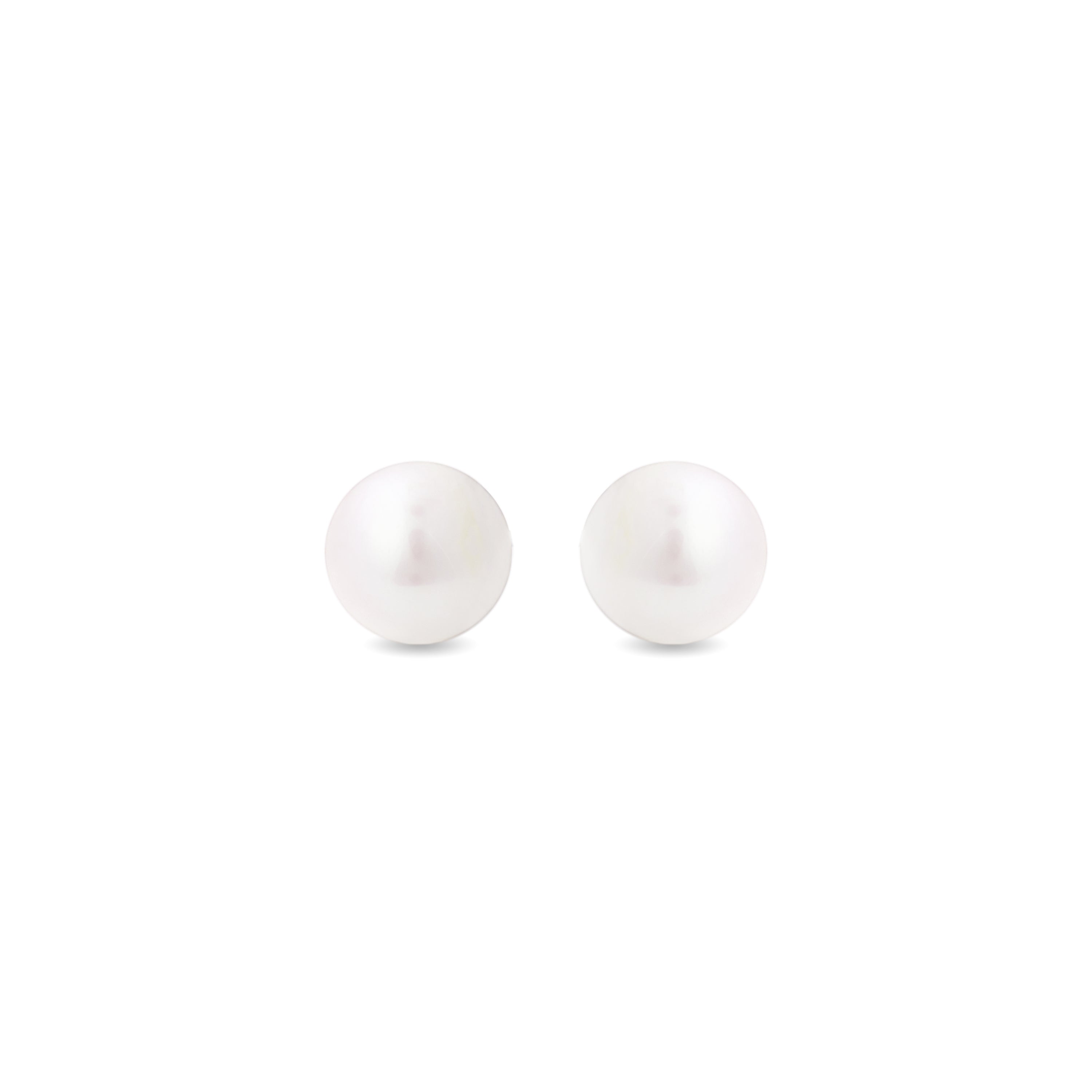 925 Sterling Silver Earrings with White Pearl, Rhodium Finish - Essential