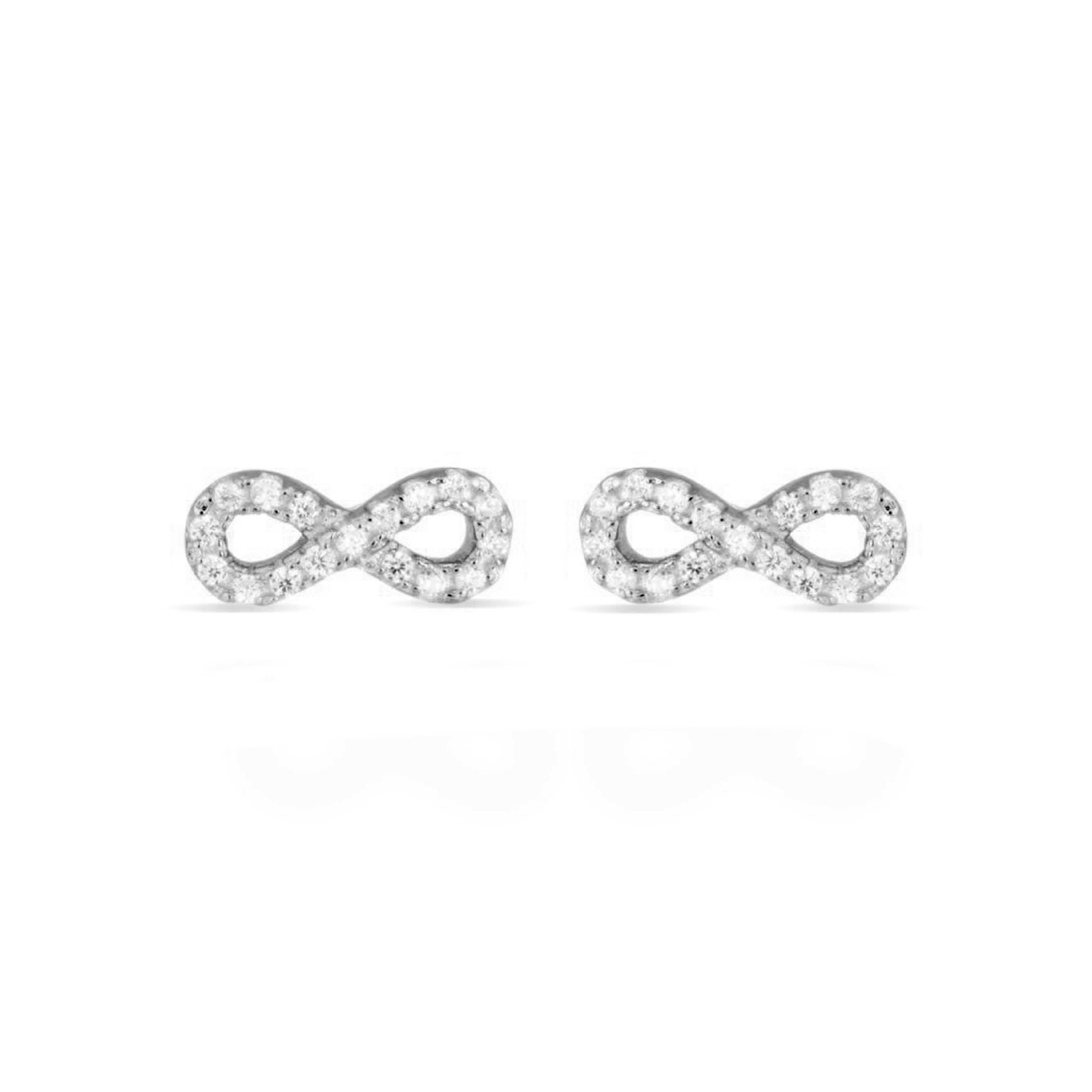 925 Sterling Silver Earrings with Rhodium-Plated Brilliant Zirconia - Munthir