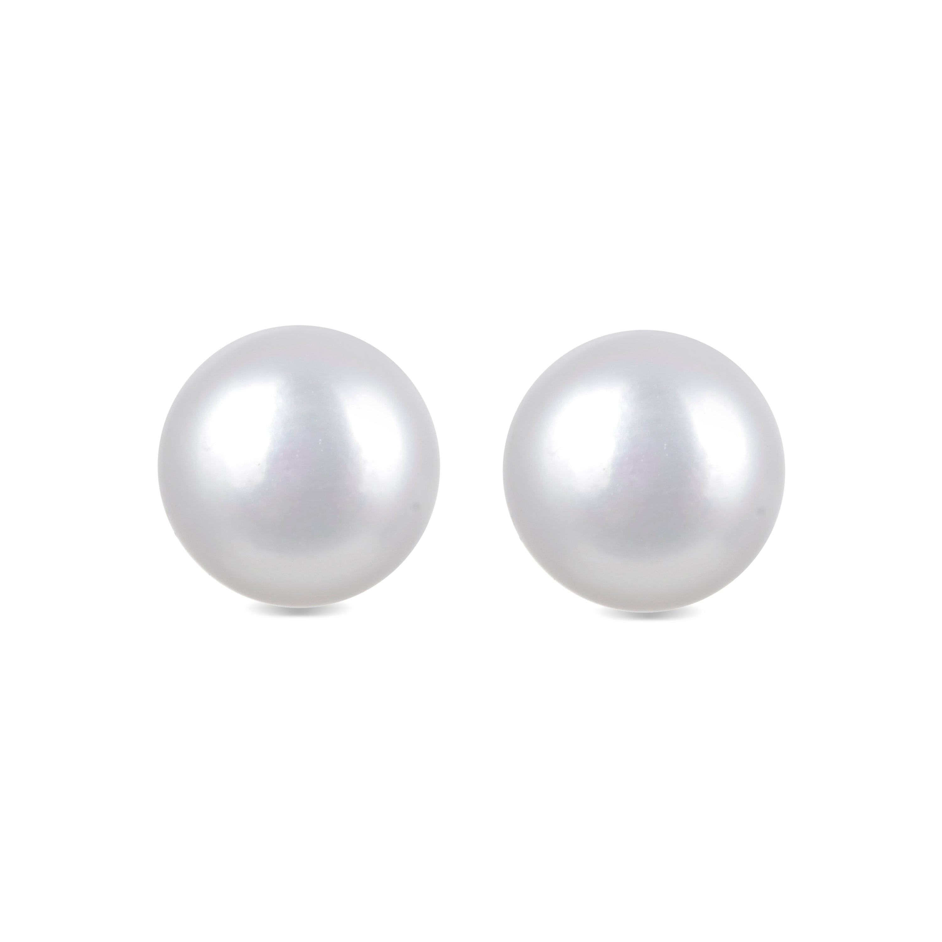 925 Sterling Silver Earrings with White Pearl, 18K Yellow Gold Finish - Essential