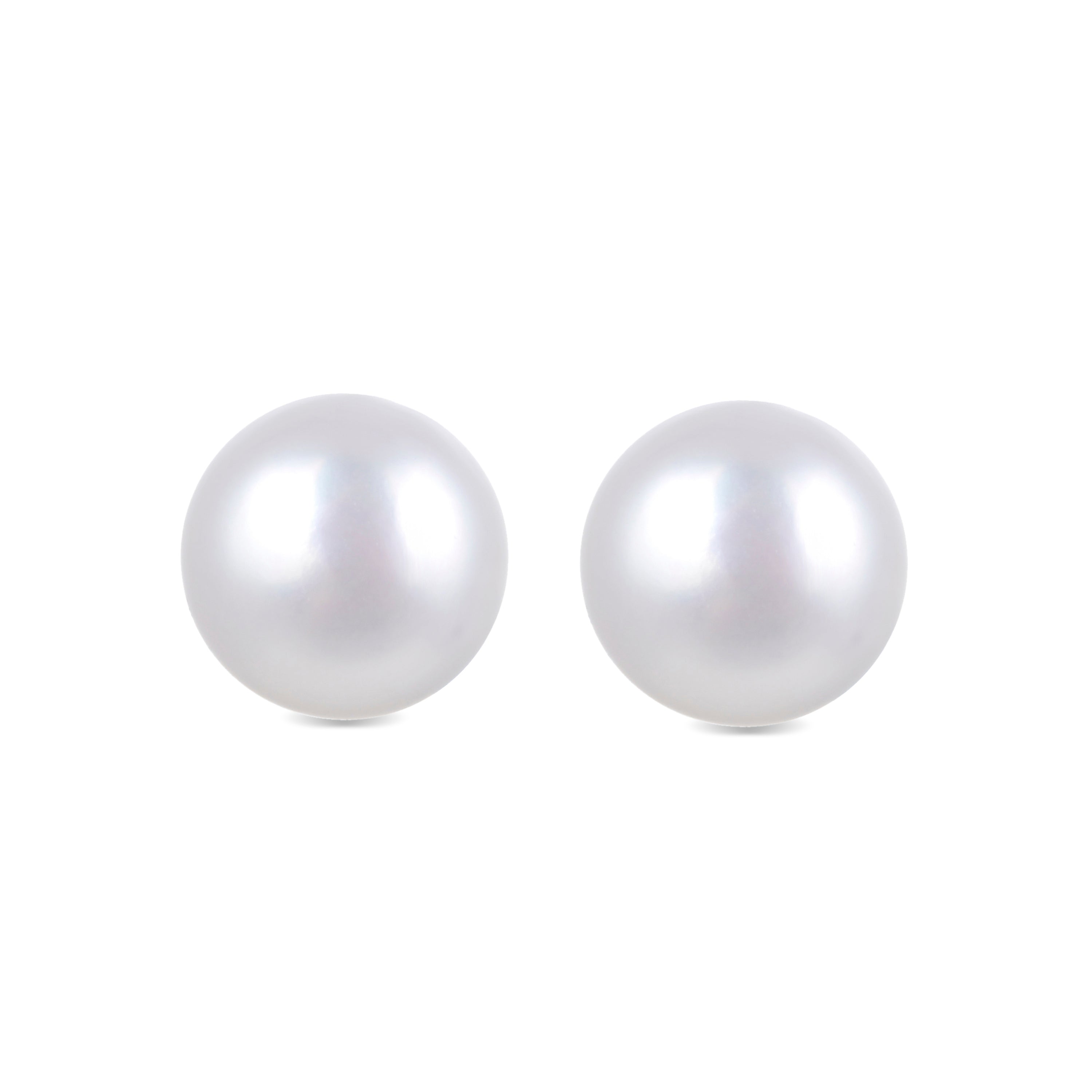 925 Sterling Silver Earrings with White Pearl, 18K Yellow Gold Finish - Basic